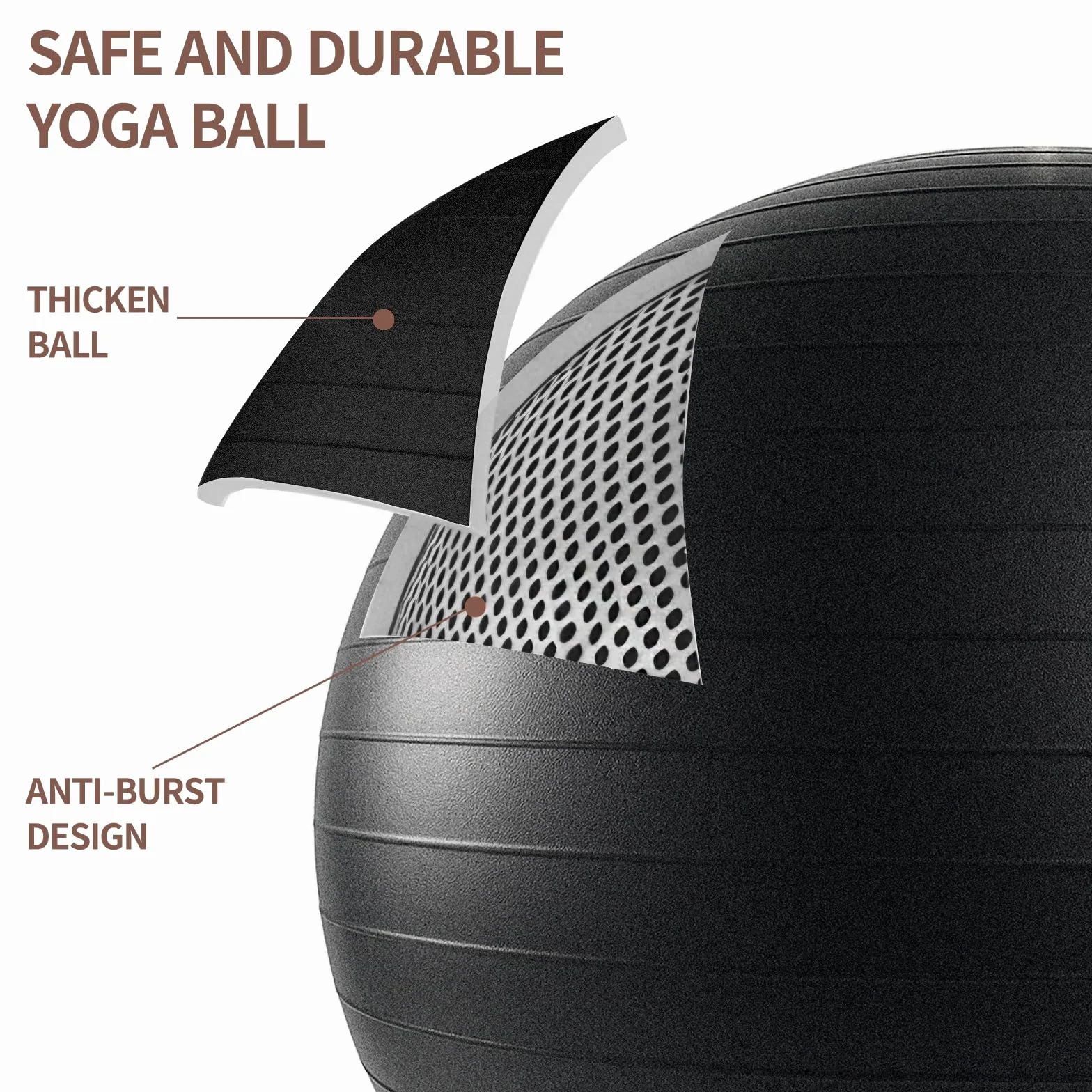 Ballon de Grossesse Fitness 65 CM Anti-éclatement Anti-Dérapant Swiss Ball Gym Yoga