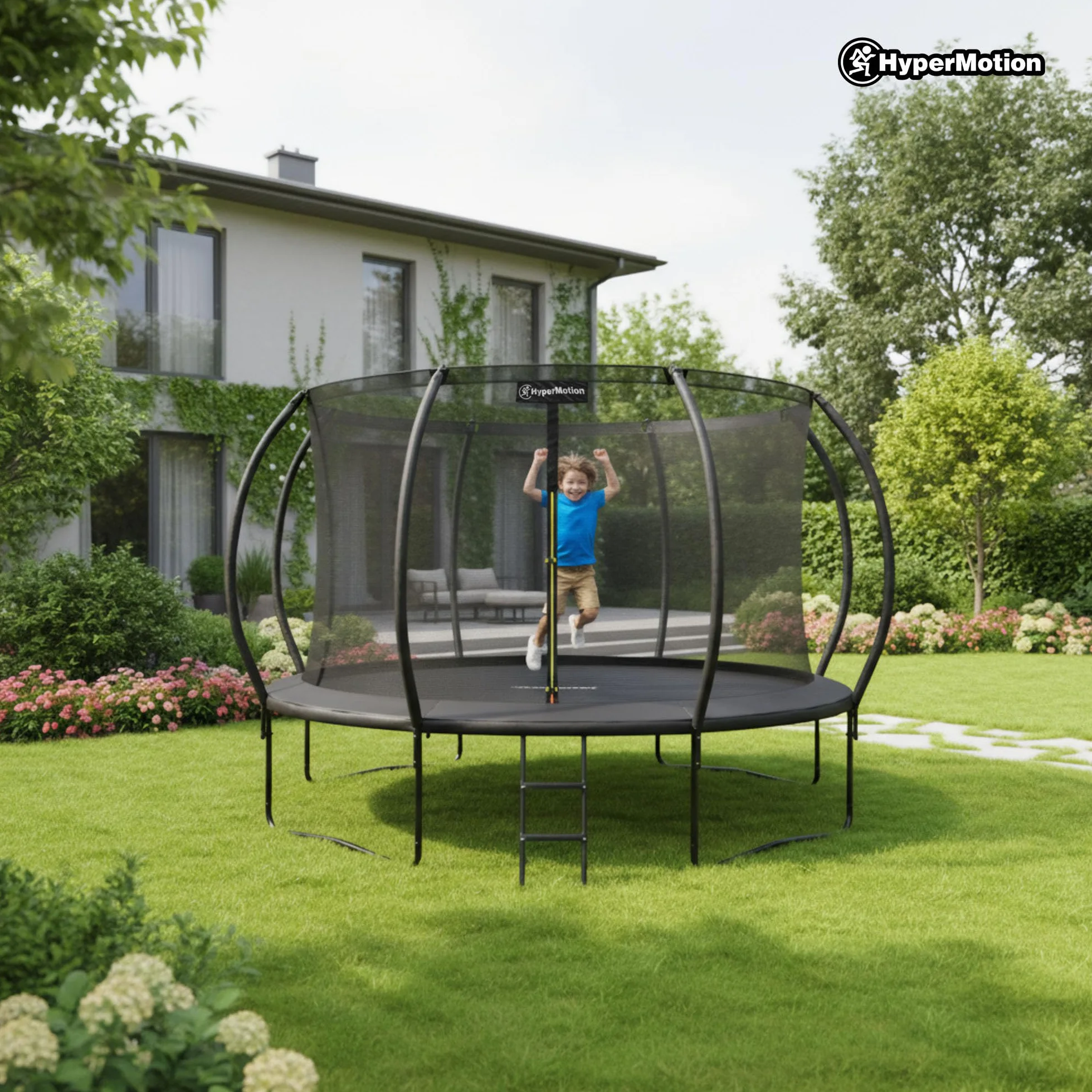 Trampoline Exterieur Enfant 3 Ans 244/305/366/430/487 cm avec Filet de Sécurité