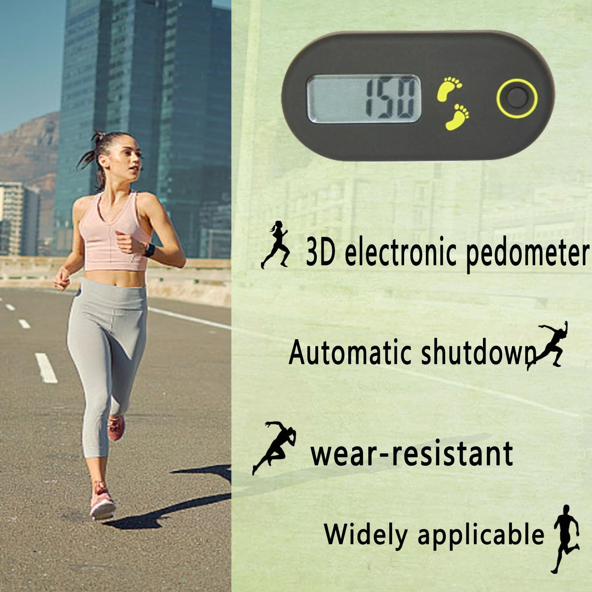 Mini Podomètre Compteur de Pas 3D Affichage Précis