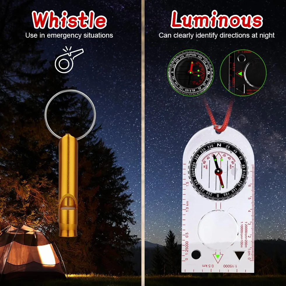Flintronic Boussole de Navigation avec Fonction Lumineuse, étanche, Déclinaison Réglable