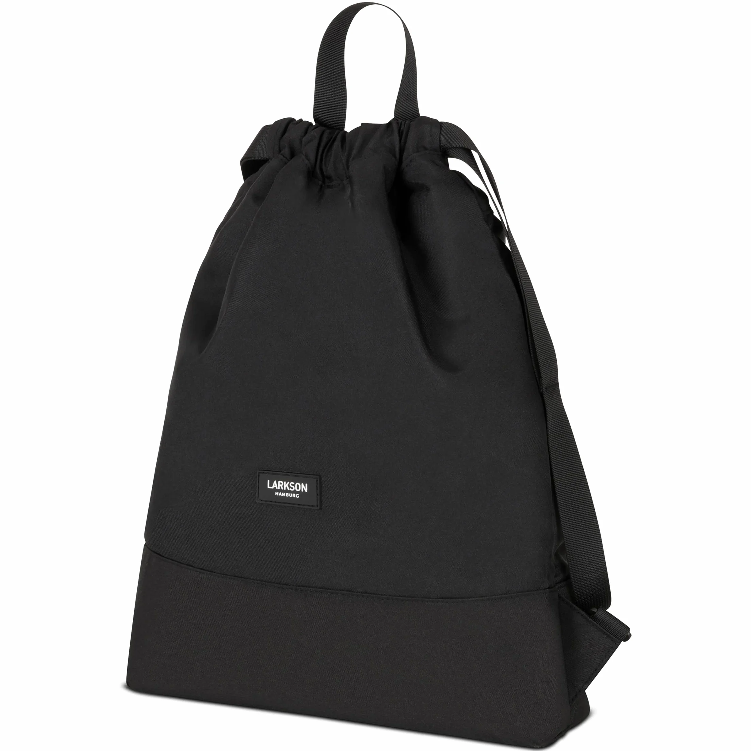 LARKSON No 7 Sac à Cordon Femme Homme Noir Sac de Sport avec Poche Intérieure Matériau Recyclé