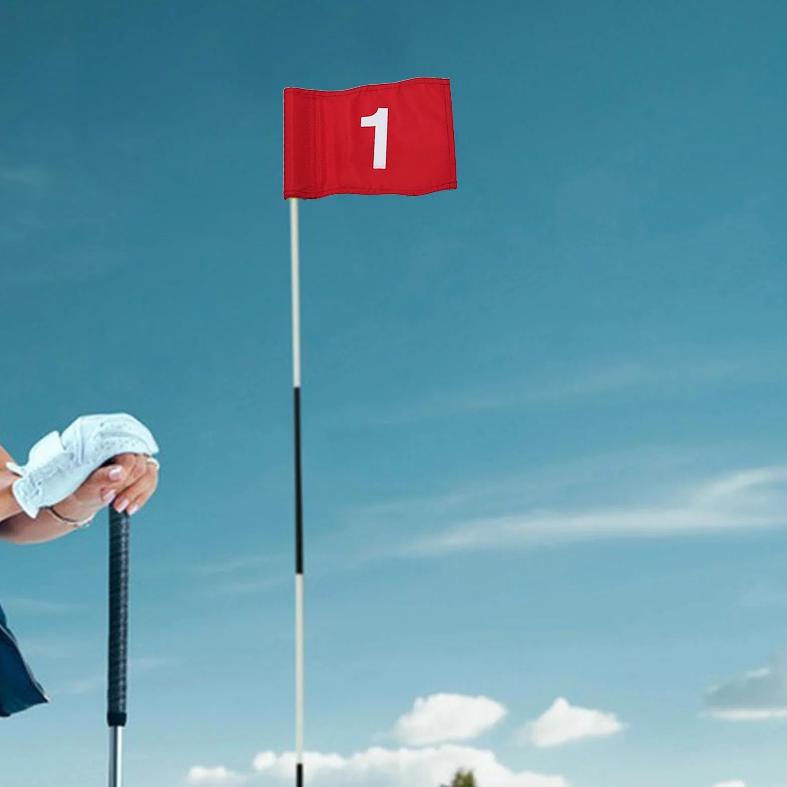 Drapeaux de Golf avec Tube inséré, Drapeau Vert pour Parcours d'entraînement extérieur