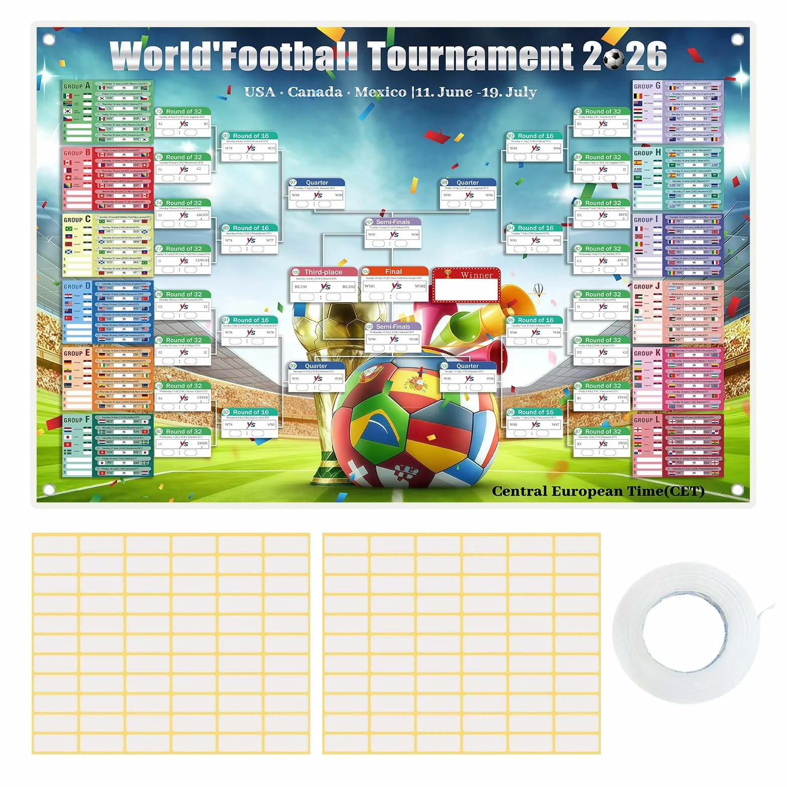 Plakat Kalendarz Mistrzostw Świata 2026 100x150 cm