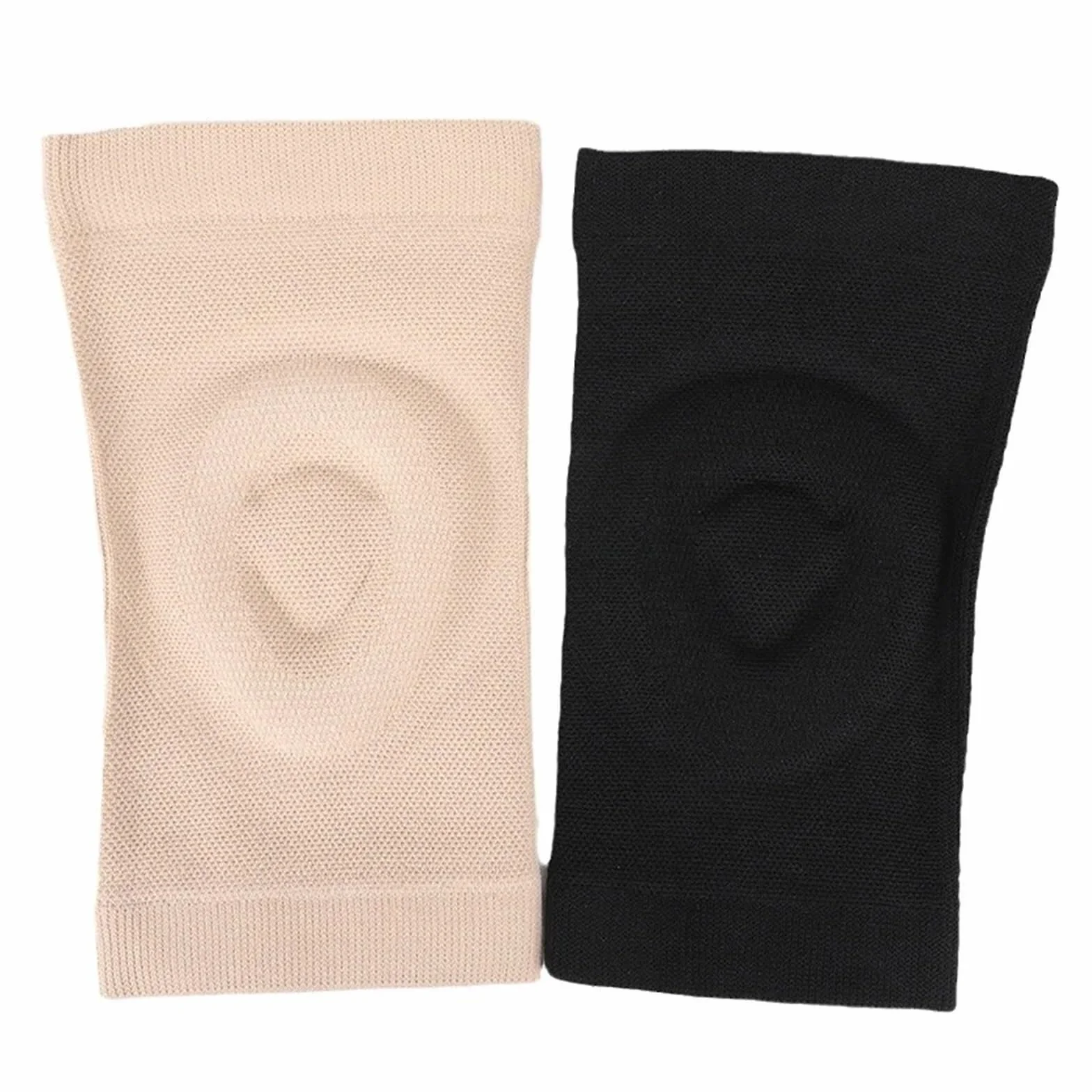 Genouillères Anti-Pression en Silicone pour Fitness Danse Patinage Basket-Ball Cyclisme Beige M 30-40CM