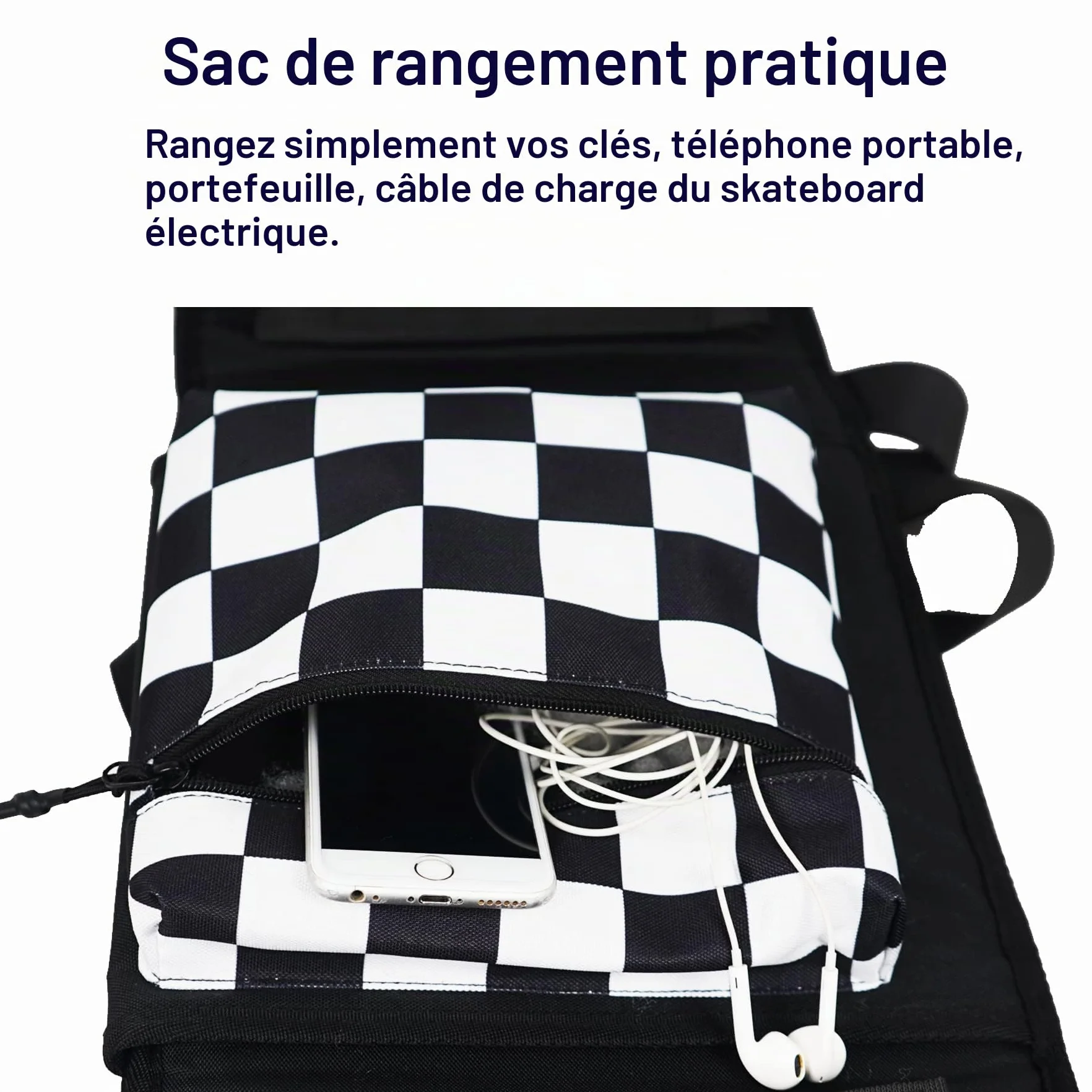 Sac à Dos Oxford 900D Étanche Pliable pour Skateboard Électrique