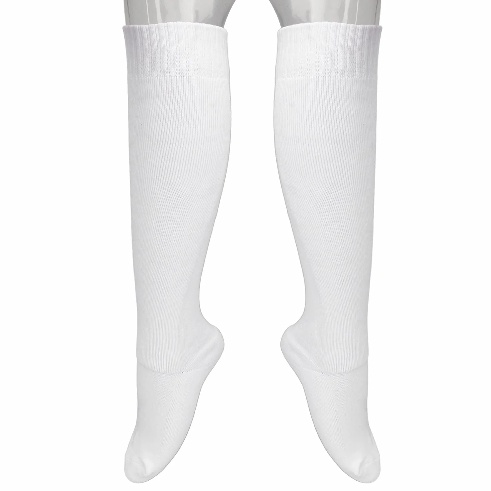 Chaussettes d'Escrime épaissies en Coton Unisexe pour Épée Sabre et Fleuret Blanc