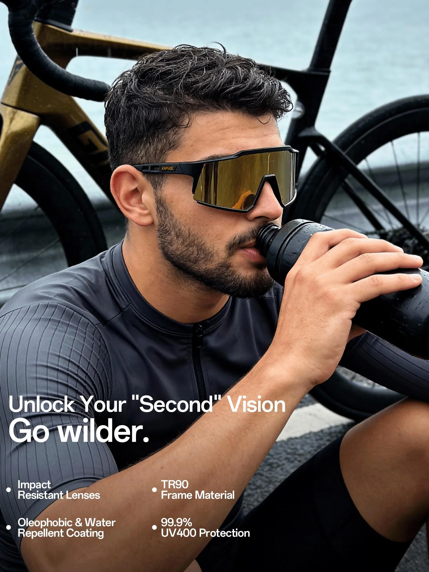 KAPVOE Lunette de Cyclisme Polarisées Tr90 K9022