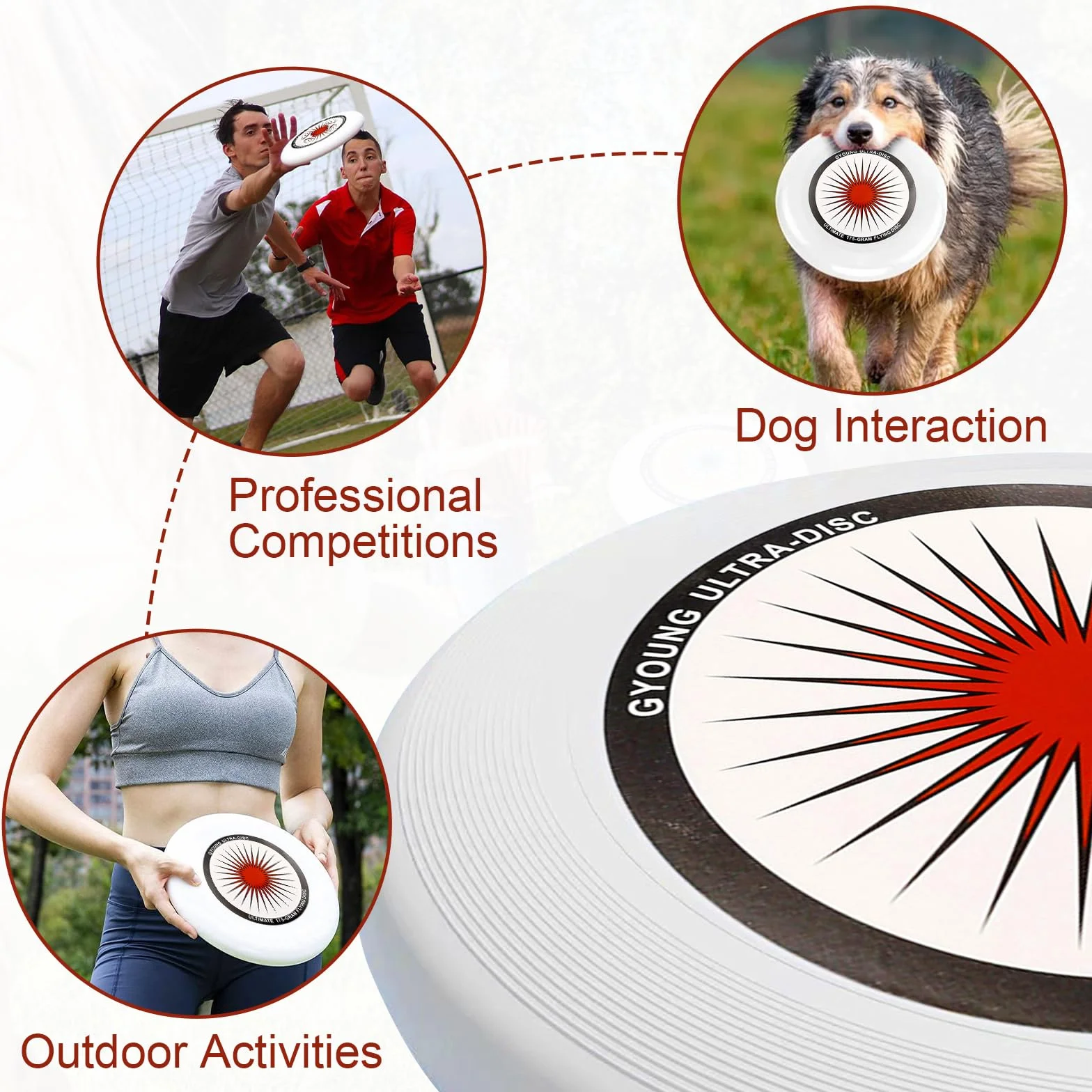 Frisbee de compétition 175g sportif extérieur original pour joueurs professionnels et occasionnels