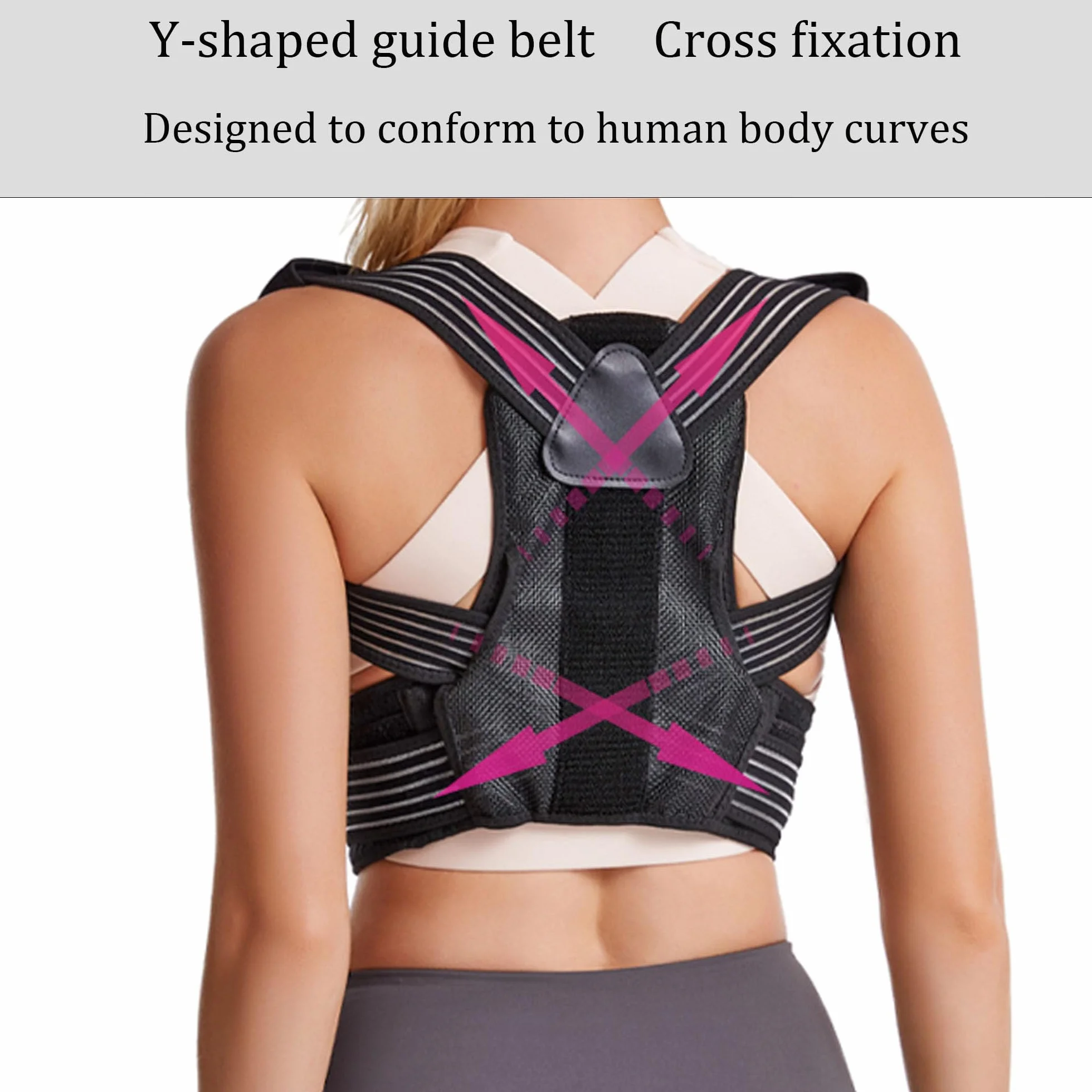 Correcteur de Posture Ajustable pour Enfants Homme Femme Soulage Douleurs Cervicales Dos Épaules S