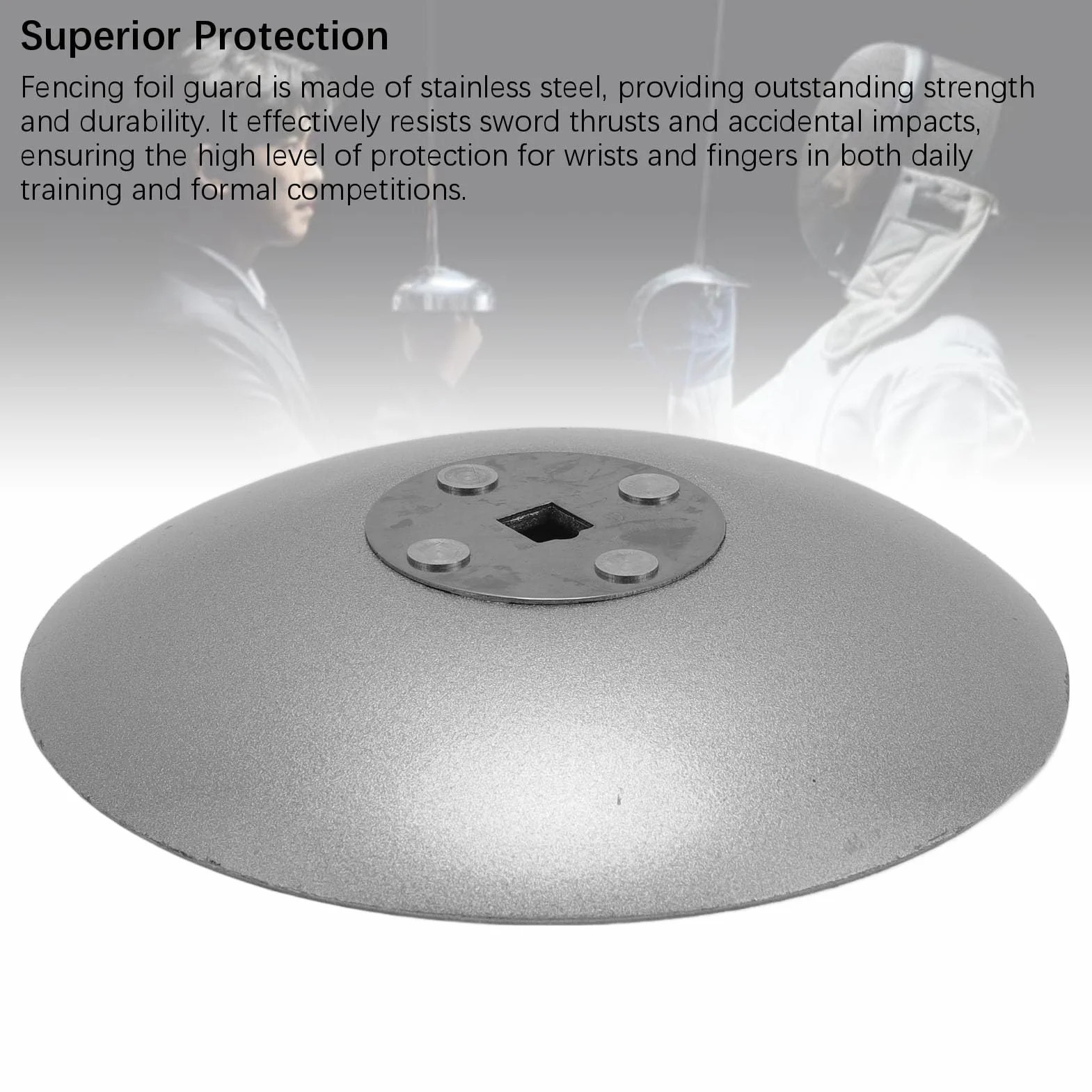 HERCHR Garde-Main d'escrime 2 pièces, Plaque de Protection en Acier Inoxydable pour Sabre et Épée