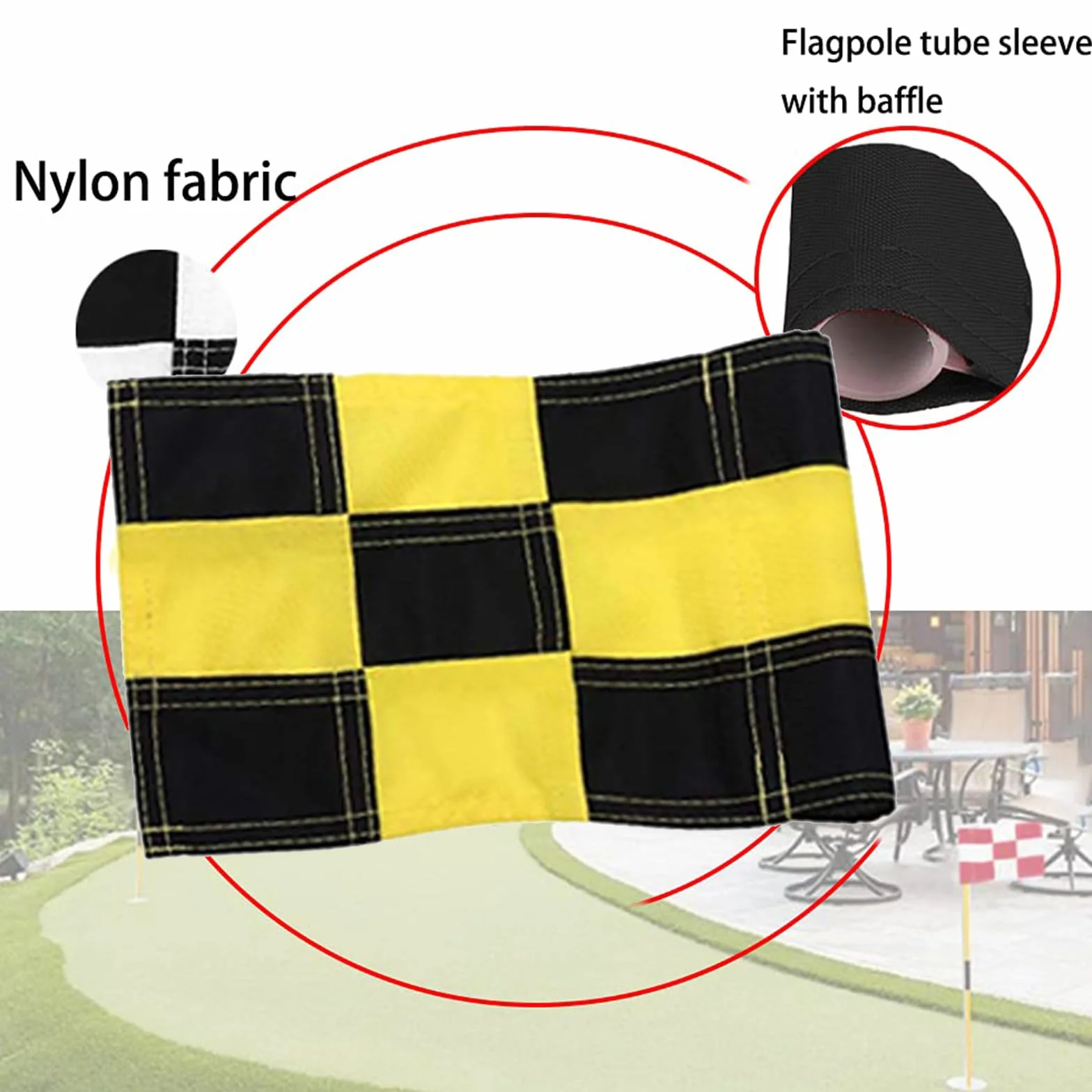 Drapeaux verts de golf résistants aux déchirures - Haute visibilité - Drapeau de golf pour débutants