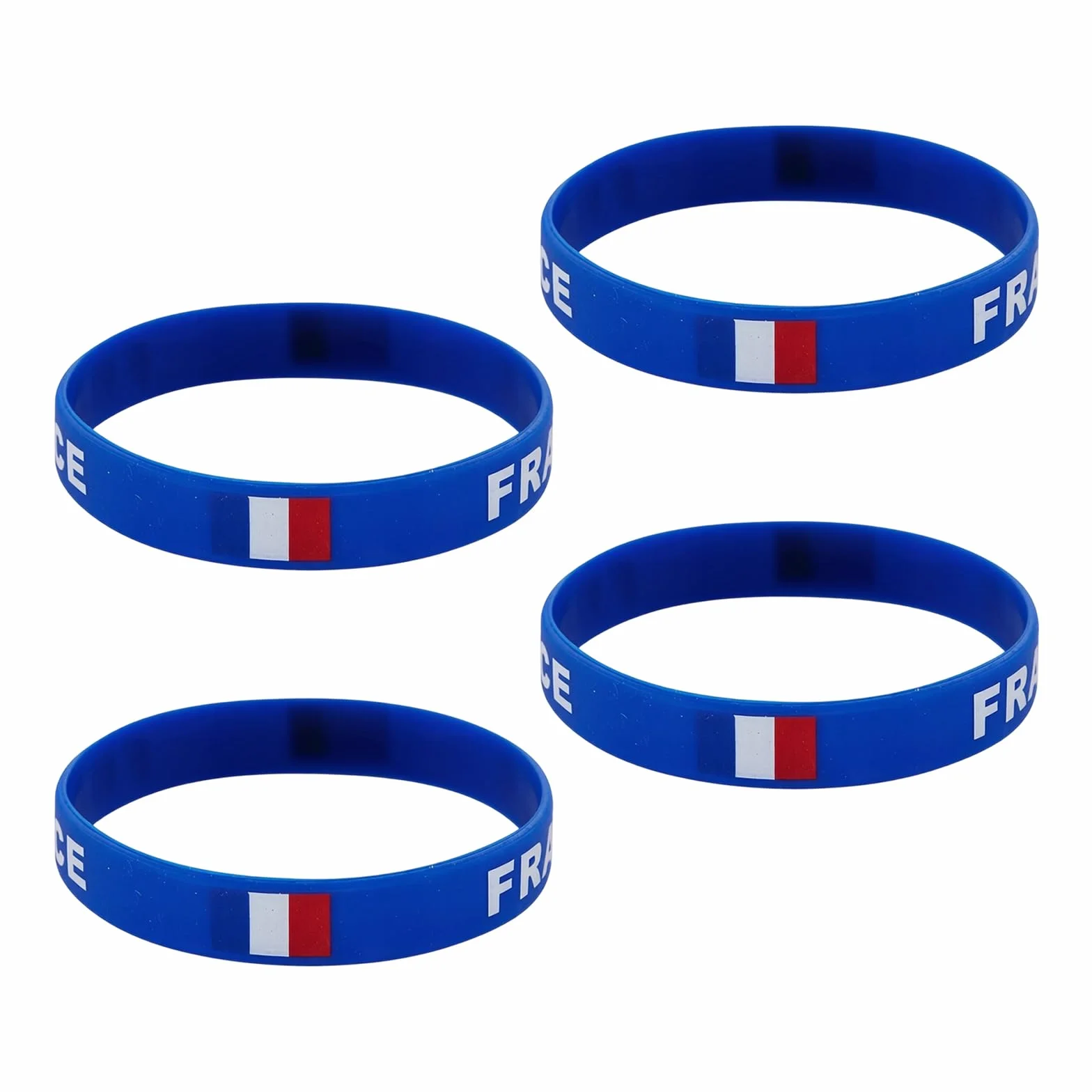 Bracelet Nylon Bleu Blanc Rouge Élastique Réglable Imperméable Taille Unique 4 Pièces