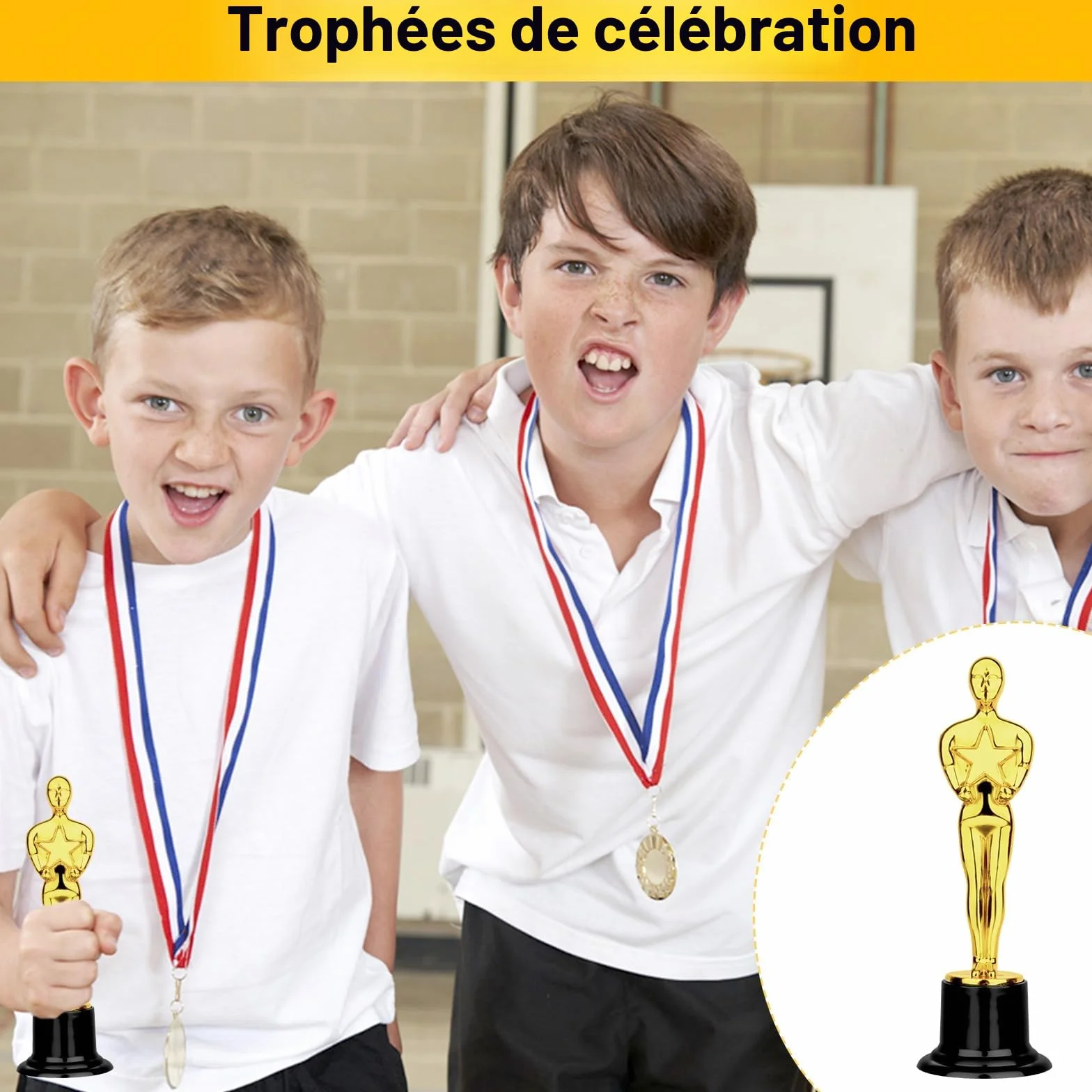 Trophée Football Personnalisable en Plastique Mini Champions 12 Pièces pour Sports Awards