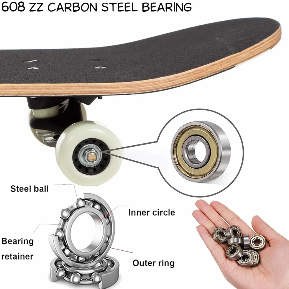 Roulement 608ZZ Roulement À Bille Skateboard 4 Pièces