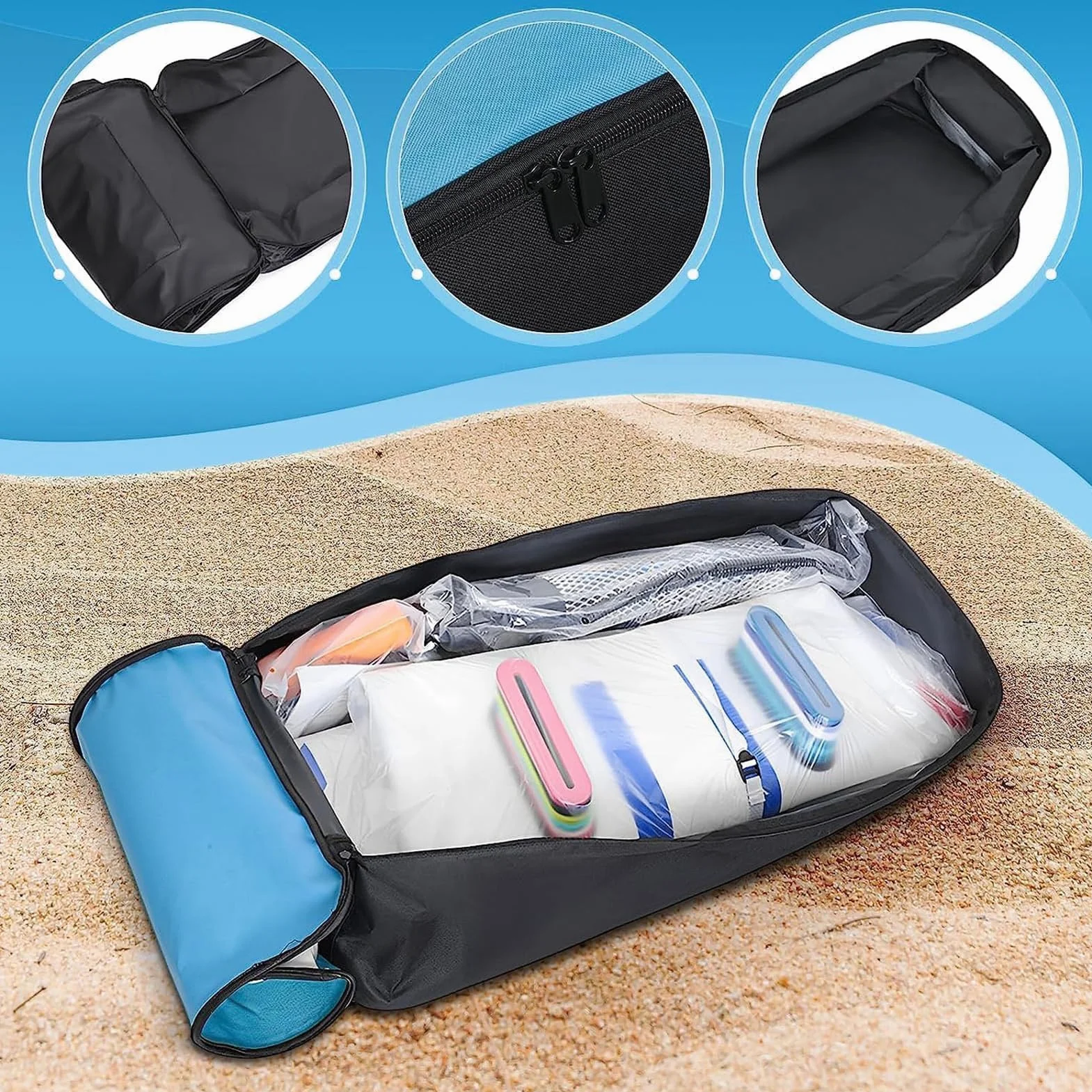 Sac de transport pour planche à pagaie 90x40x24 cm sangle réglable étui de protection grande capacité