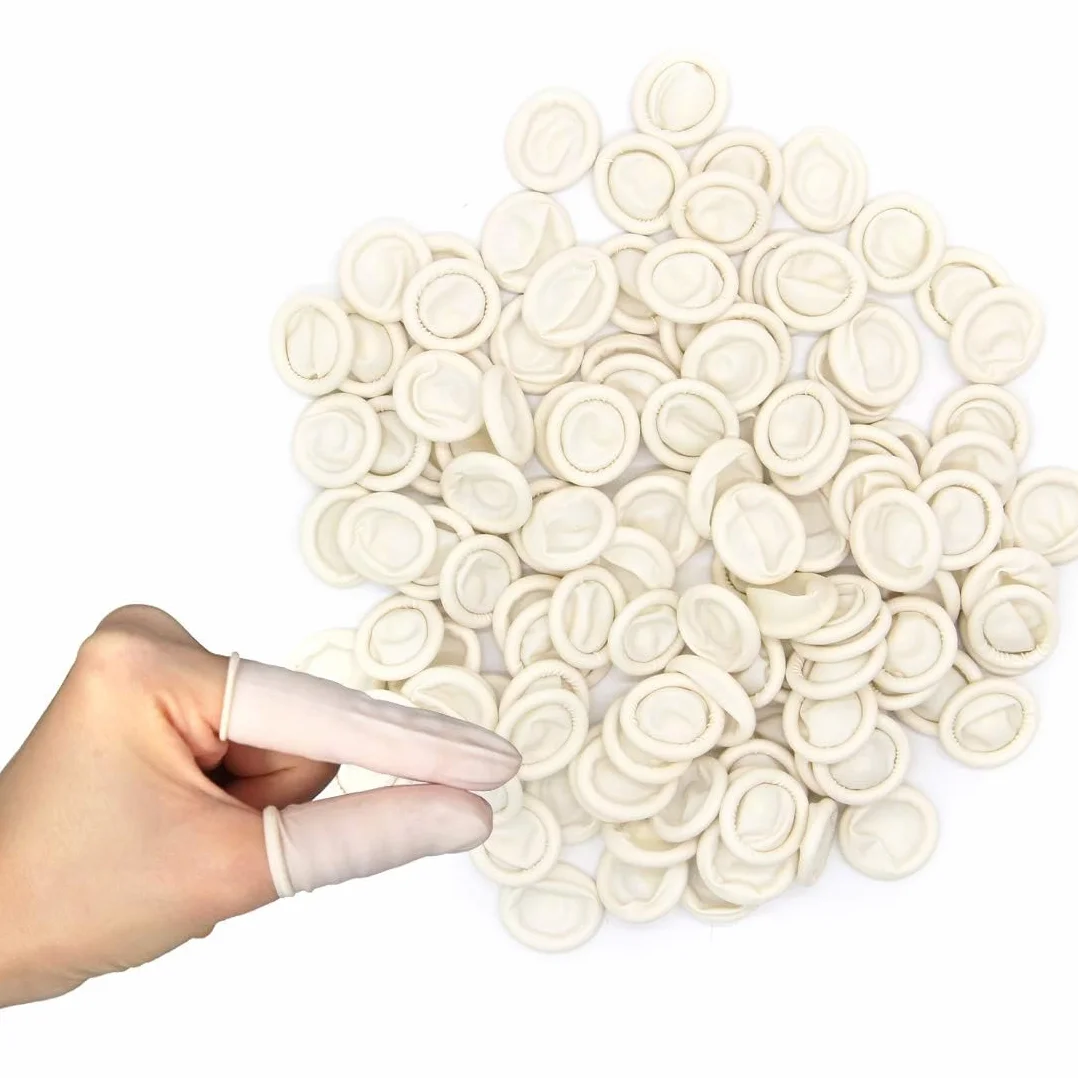 Doigtiers en Latex 100pcs, Doigts de Protection Imperméables pour Tatouage