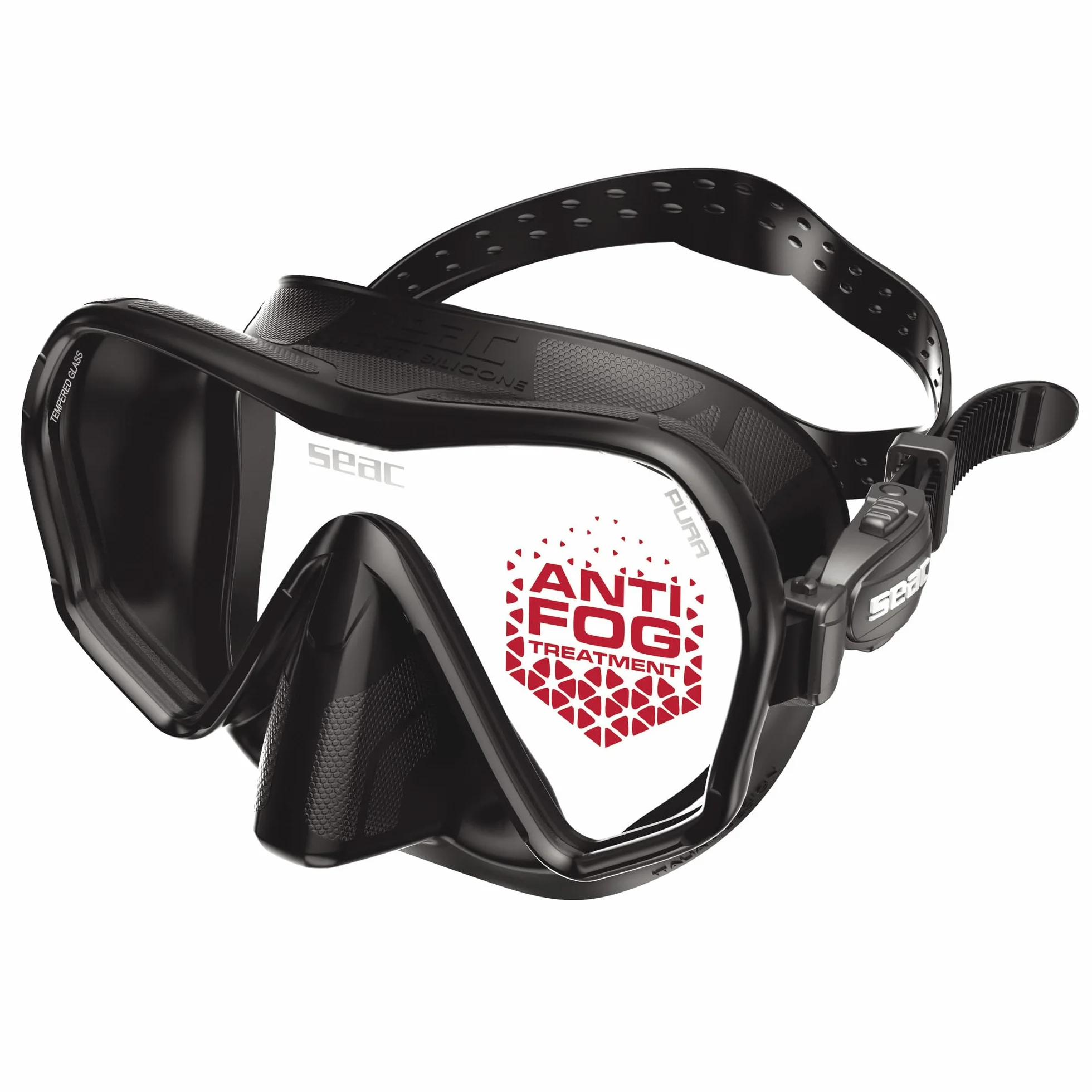 SEAC Pura Masque de Plongée Monoverre Frameless en Silicone Antifog Low Volume