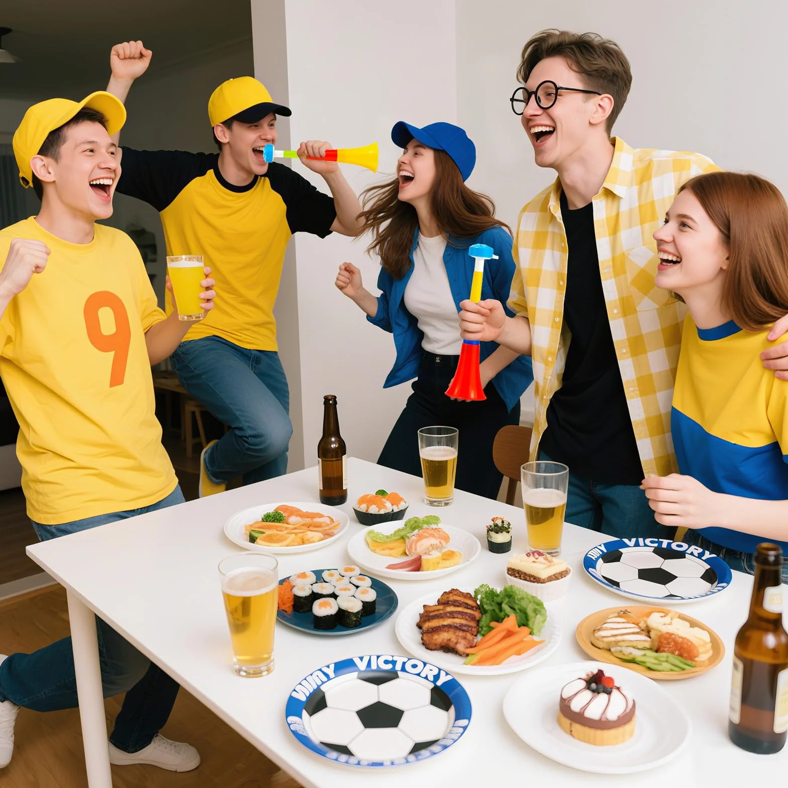 Plastique Vuvuzela 4 Pièces Trompette de Stade Très Bruyante Fanfare de Football