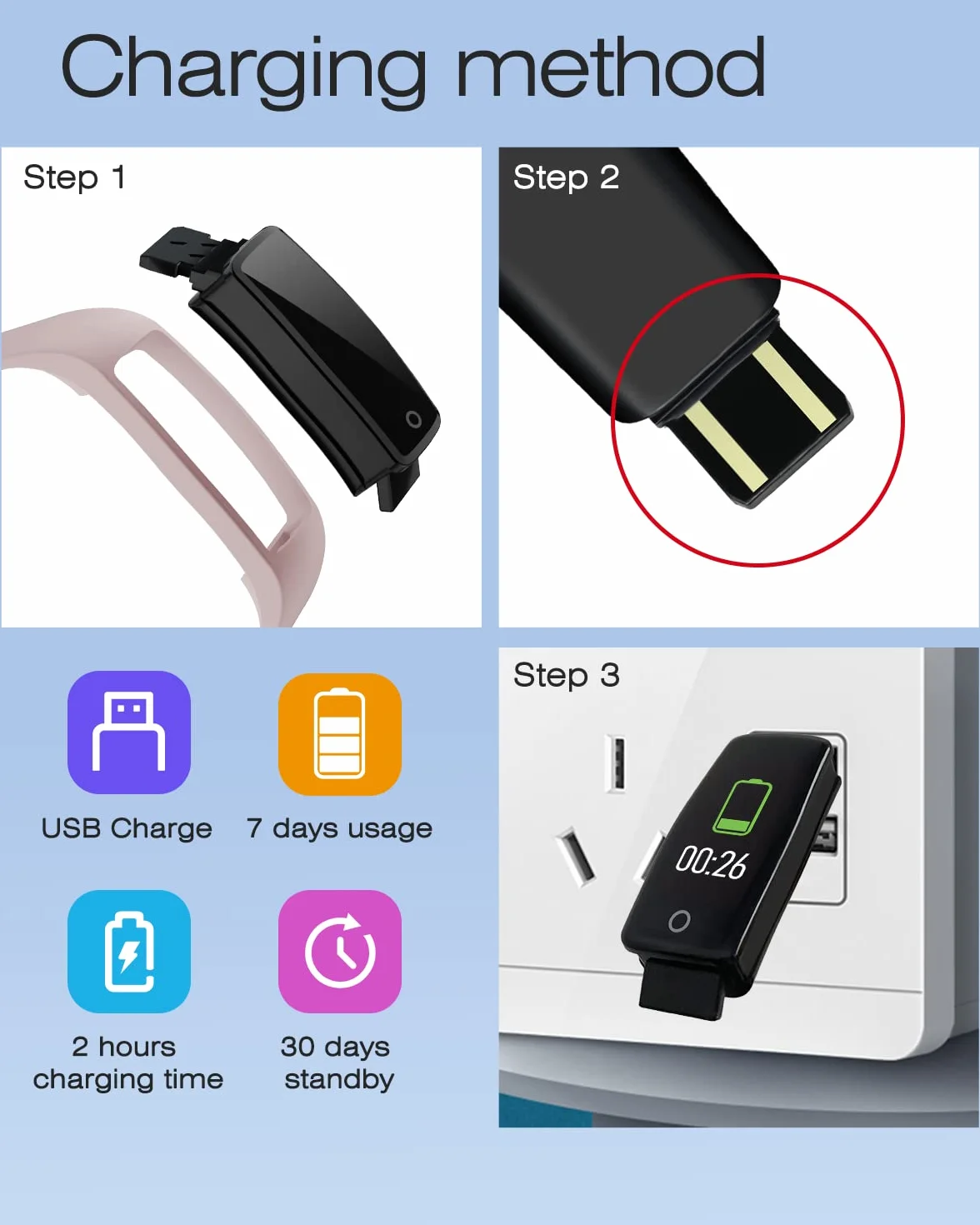 Podometre Non Connecté IP68 Trackers d'Activité sans Bluetooth Compteur de Pas Calories Distance