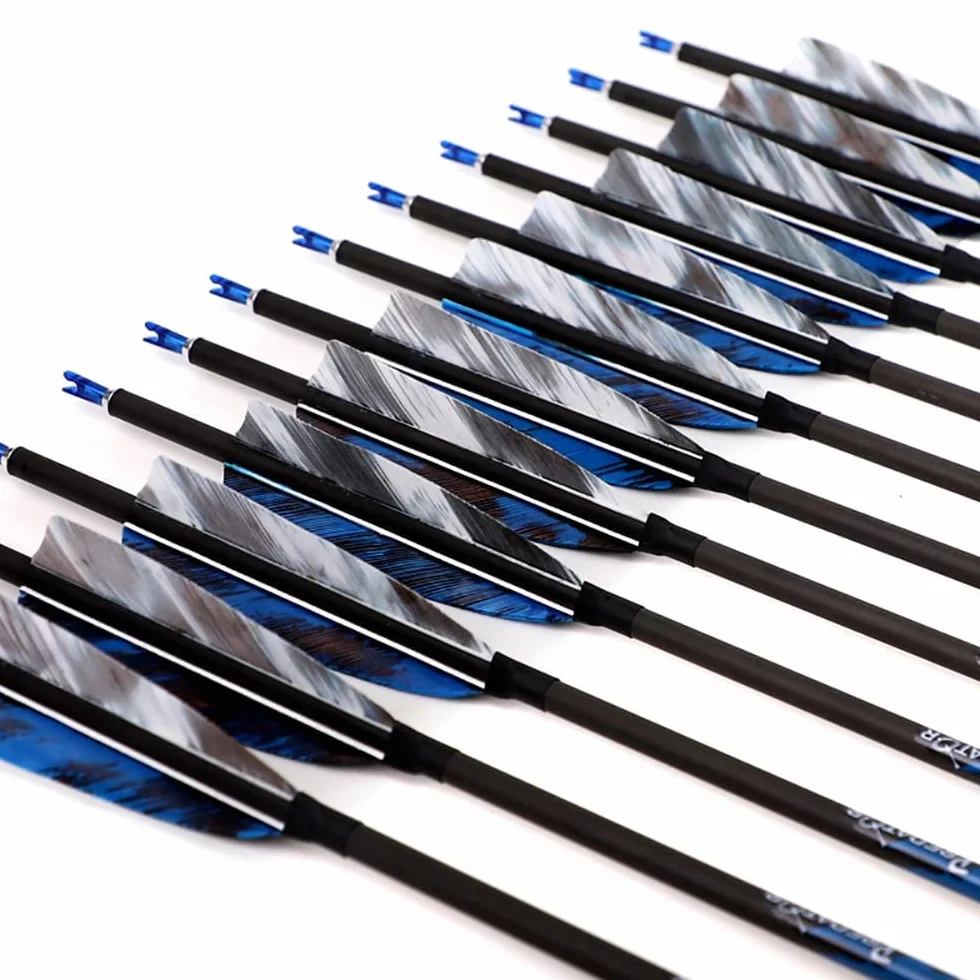 ACCMOS Flèches Carbone 18pcs Diamètre Intérieur 6.2mm Spine 250-800 pour Arc à Poulies Recurve