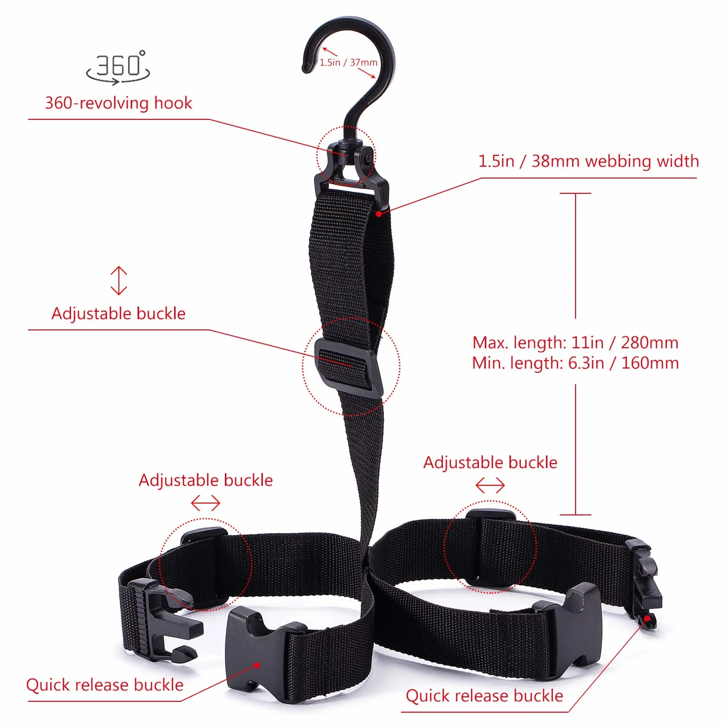 Bassdash Portant pour Bottes de Pêche Réglable Sangle Stockage Séchage