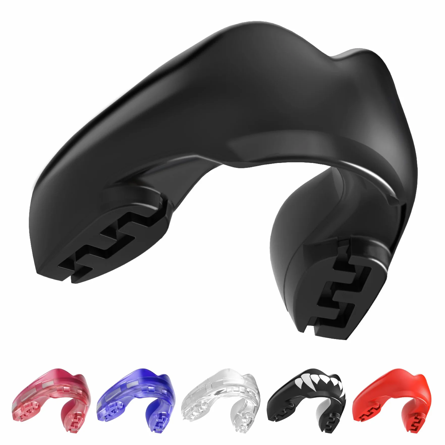 SAFEJAWZ Sport Protège-Dents pour Appareil Orthodontique, Protection intégrale pour Tous Sports (Noir)