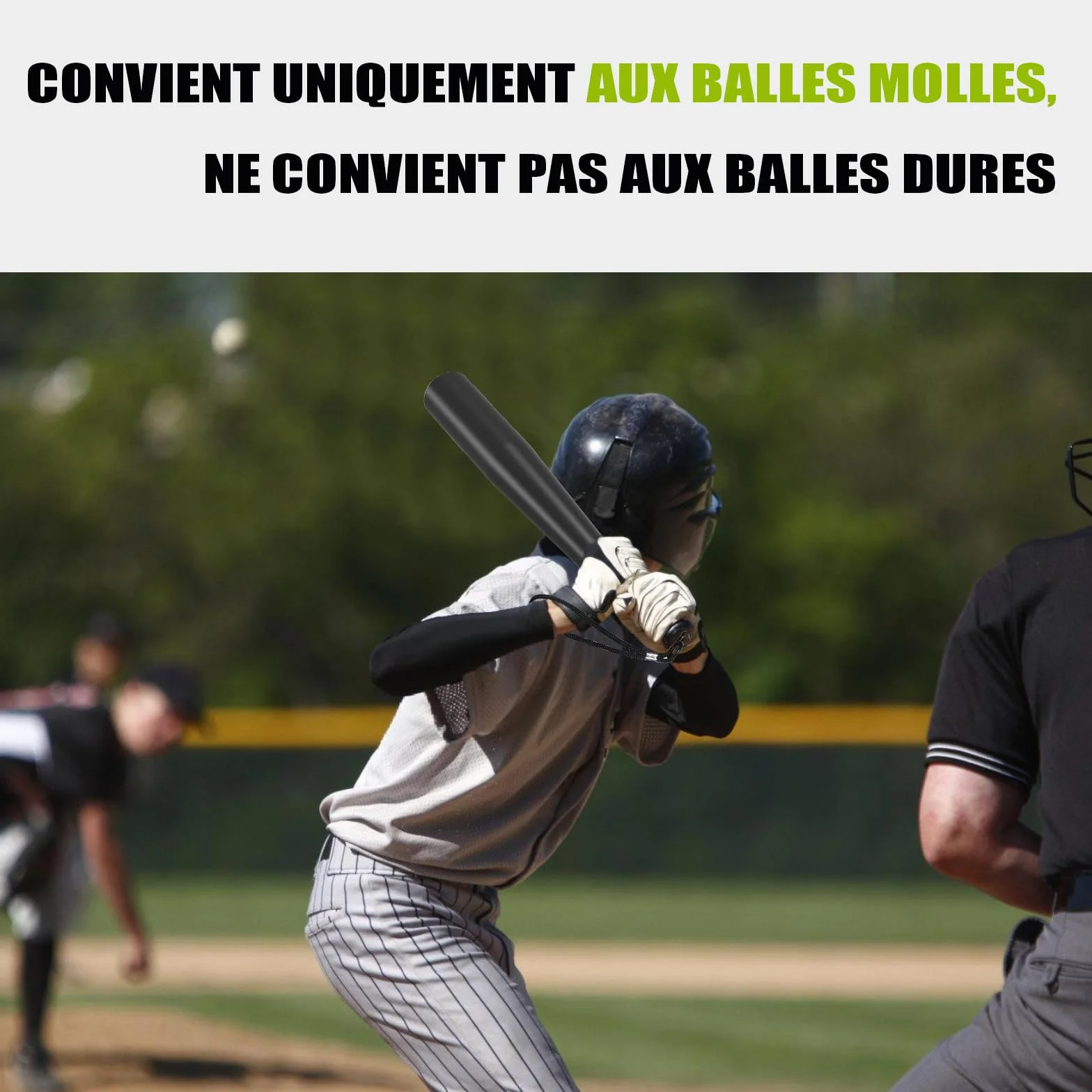 BOOSTEADY Batte de Baseball en Acier 43 cm avec Poignée Antidérapante