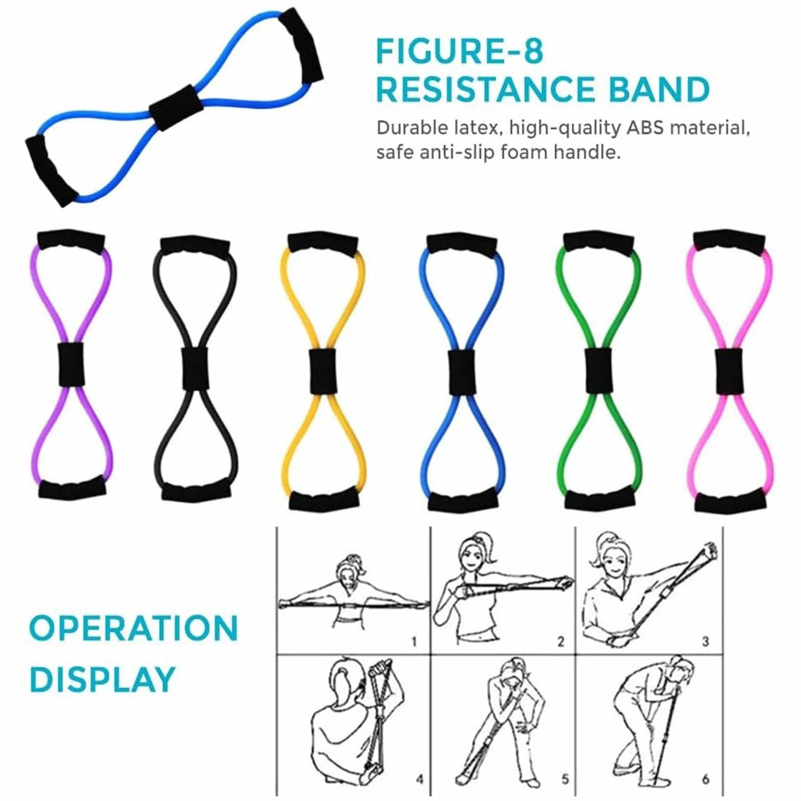 Pilates Anneau Kit avec Ceinture Extensible Accessoires d'Entraînement Multifonctionnel pour Femmes