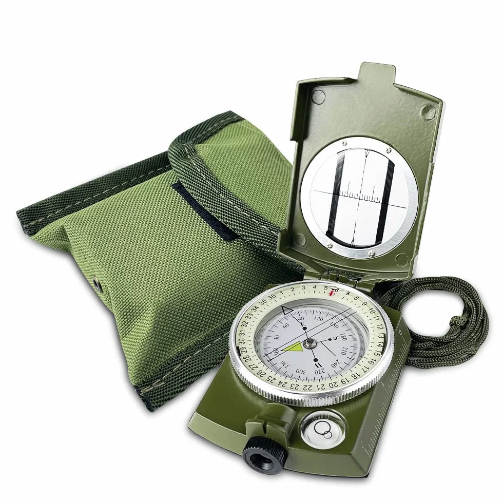 Boussole Multifonctionnelle Militaire Imperméable avec Sac de Transport pour Randonnée Camping