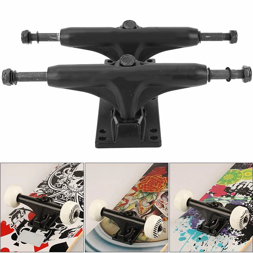 Alomejor Trucks de Skateboard en Alliage Alu-Magnésium 2 pcs – Réglables pour Planche à roulettes, Longboard