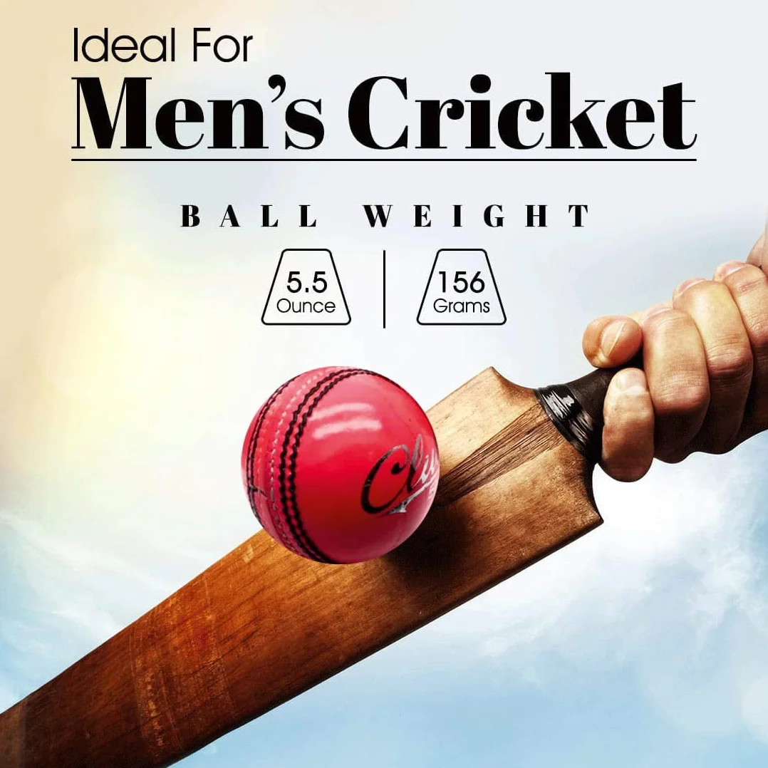 Club County Lot de 6 balles de Cricket Officielles Cousues à la Main Grade A 156 g