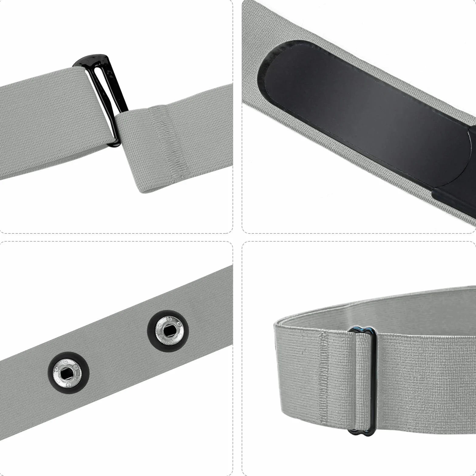 Ceinture Cardio de Remplacement Élastique Sangle de Poitrine pour Garmin, Wahoo Moniteur de Fréquence Cardiaque (Gris)