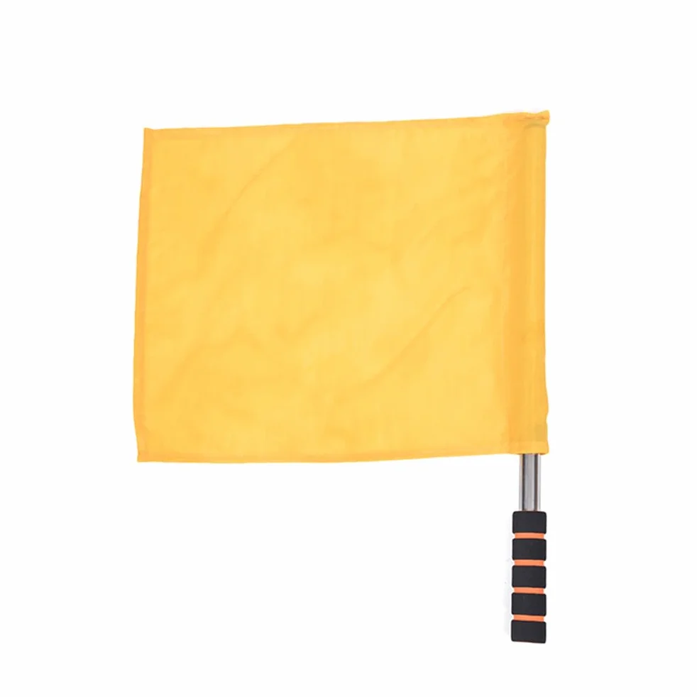 PartyKindom Lot de 4 drapeaux d'arbitre jaunes - Drapeaux d'avertissement de juge de ligne sportive