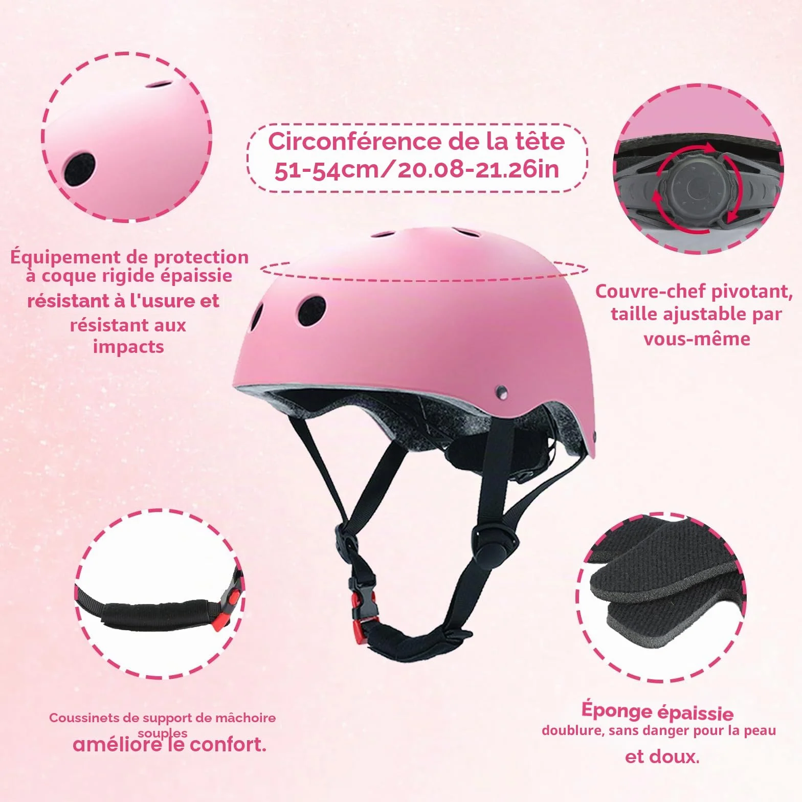 Protection Roller Enfant 7 Pièces Set Réglable Coudières Genouillère Casque Vélo Kit pour Roller Skateboard Trottinette