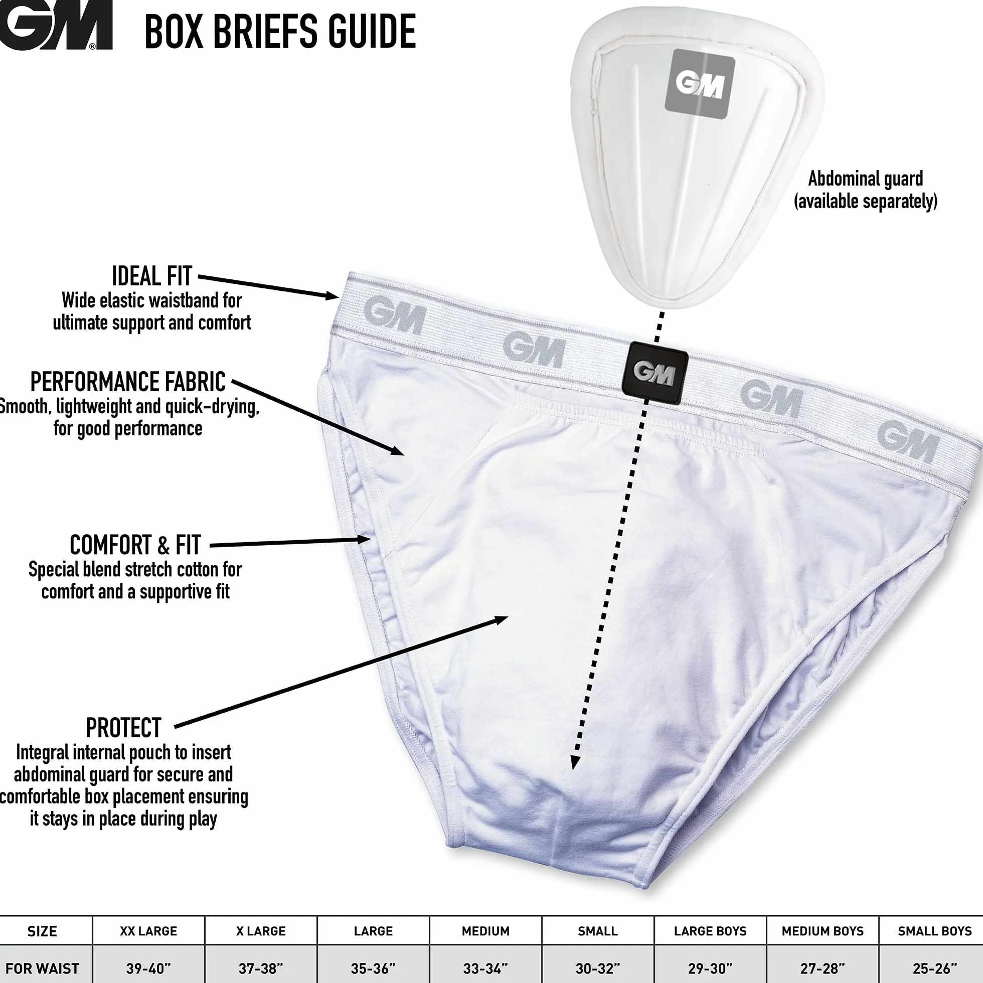 Gunn & Moore GM Cricket Box Brief, Special Blend Stretch Cotton