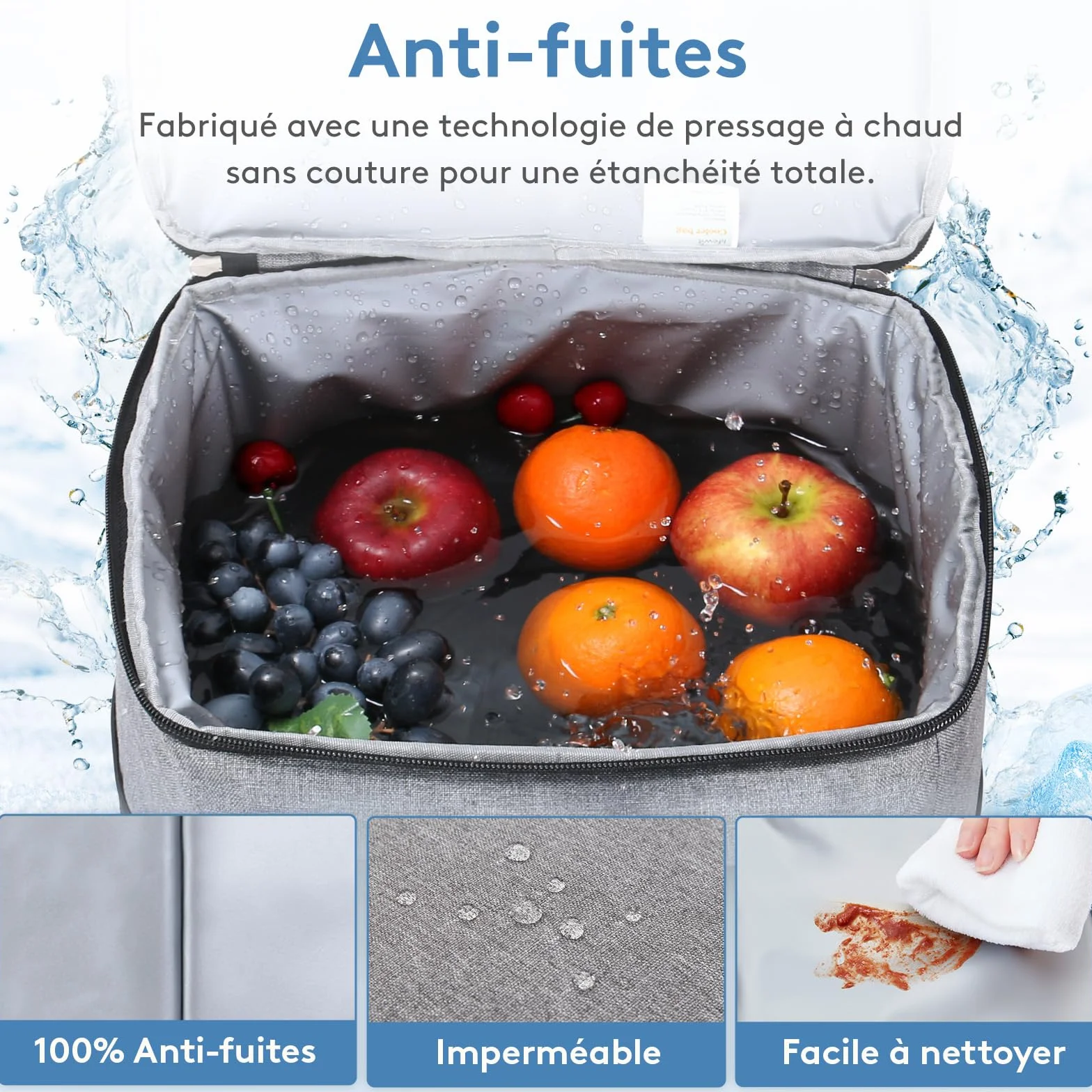 Lifewit Sac Isotherme 30L, Glacière Souple Portable pour Voyage, Pique-Nique, Camping, Gris