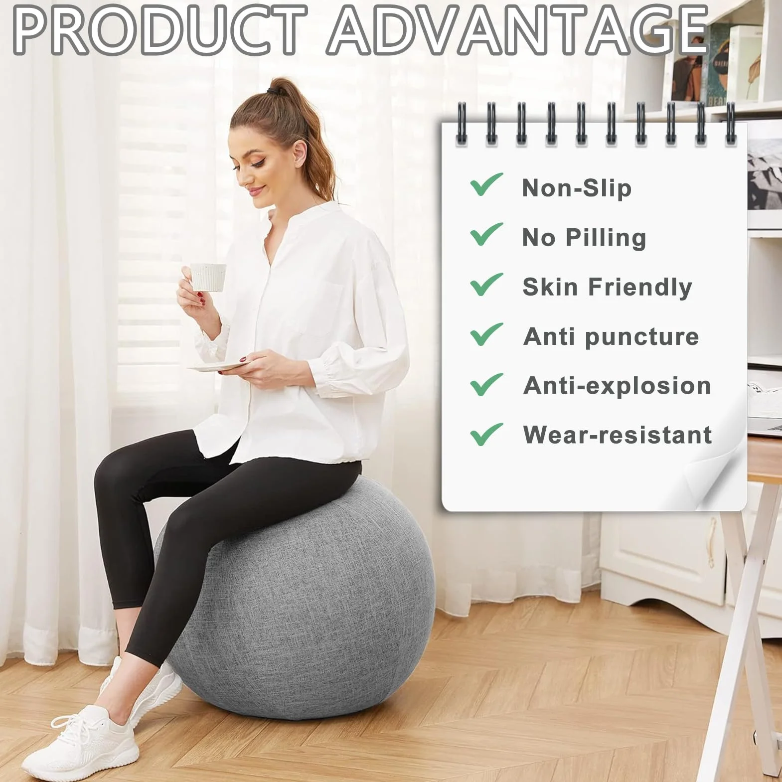 Housse de protection pliable 65 cm gris foncé pour ballon de fitness