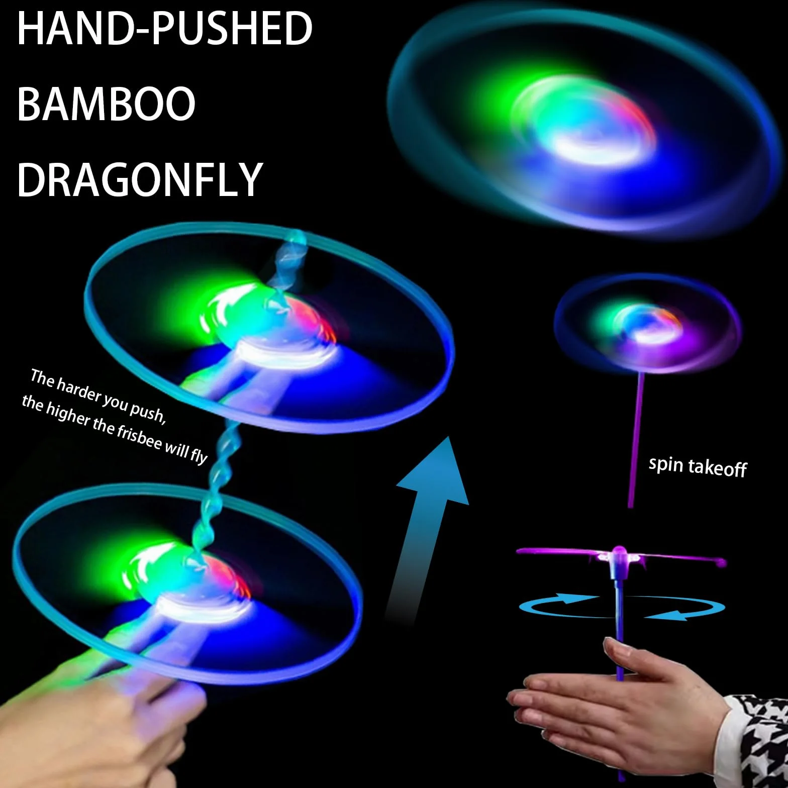 LUKIUP 24 Volant Lumineux LED Helicoptère Jouet Extérieur