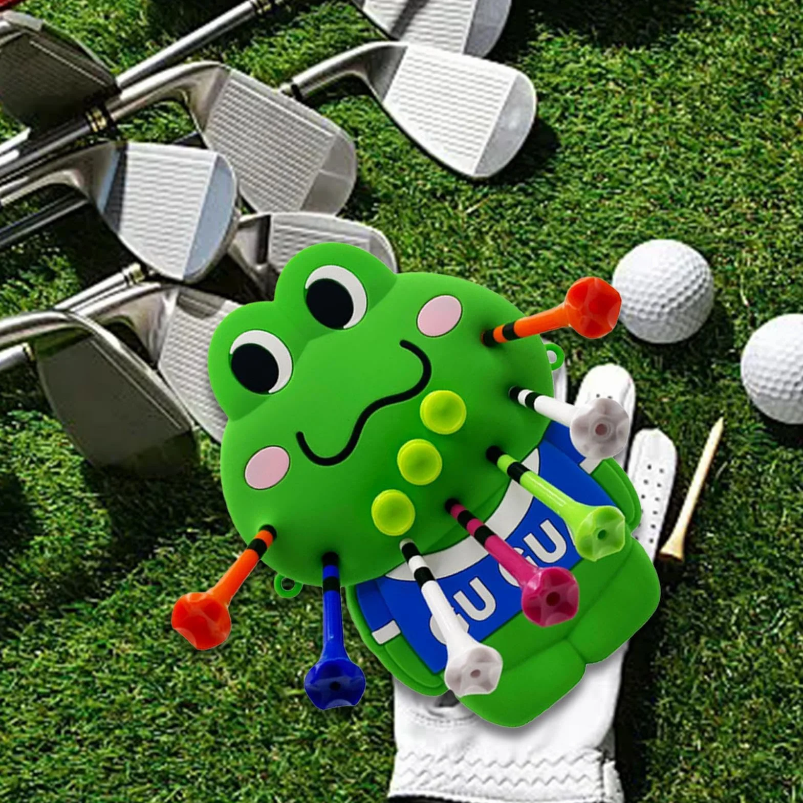 Pochette de Stockage pour Tees de Golf Hommes, Porte-Balles Frog, Organisateur Accessoires Entraînement
