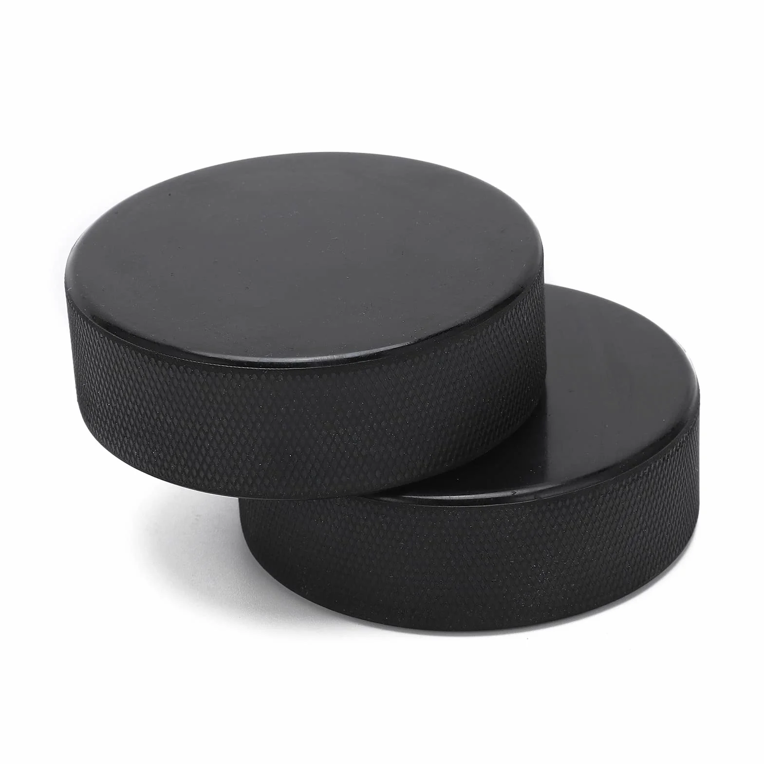 Cocoarm Pack de 2 Palets de Hockey sur Glace, Palets Noirs, Palets d'Entraînement