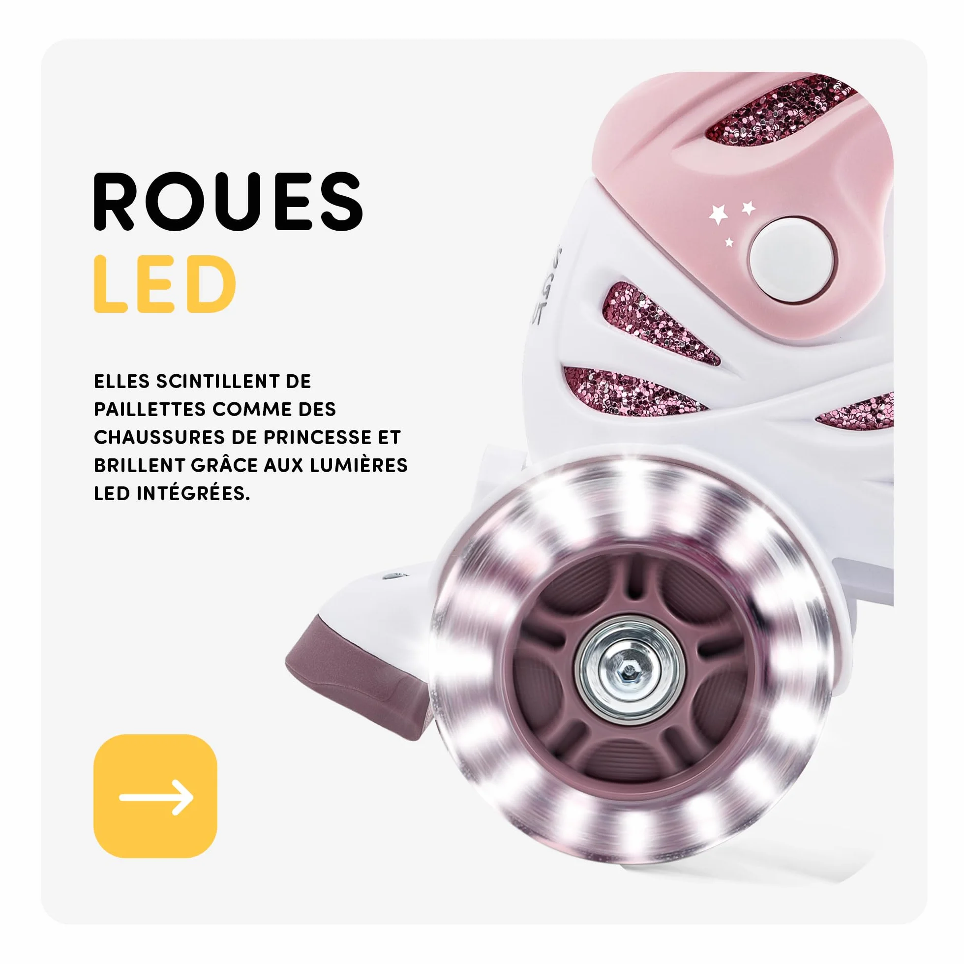 Cariboo Patins À Roulettes Enfants Taille Ajustable Rollers Débutants Roues Paillettes Ballerina