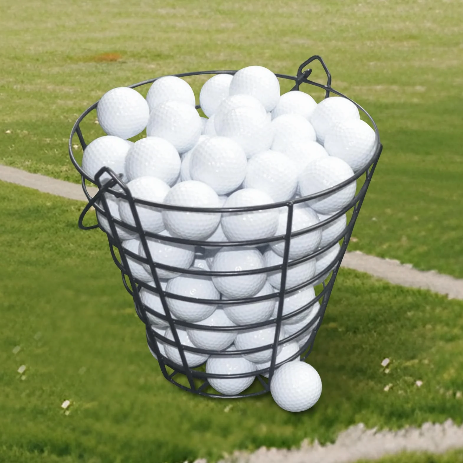 Panier de rangement de balle de golf - Seau pour 100 balles, récipient en fil, grande capacité