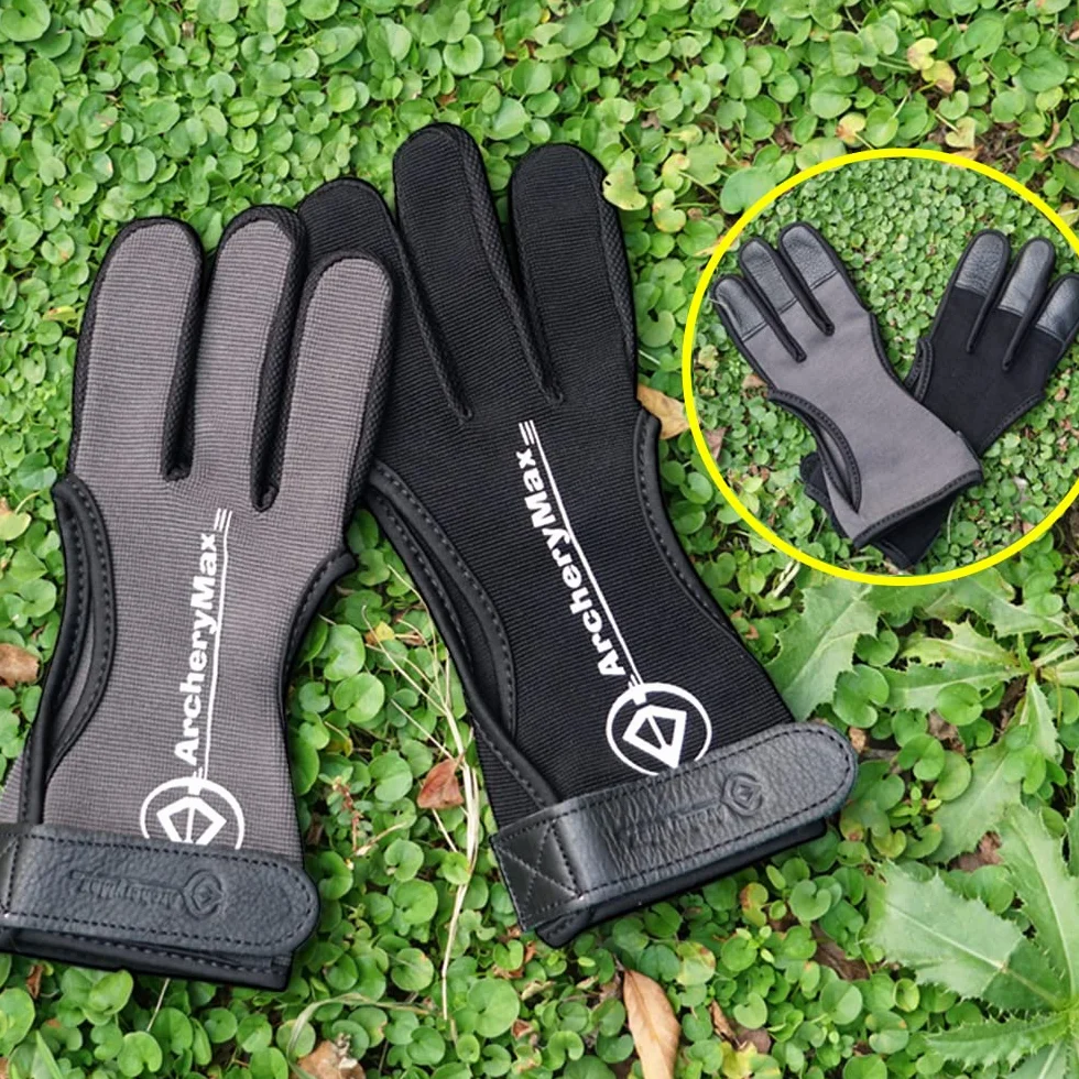 Gants de tir à l'arc à 3 doigts pour enfants adolescents adultes