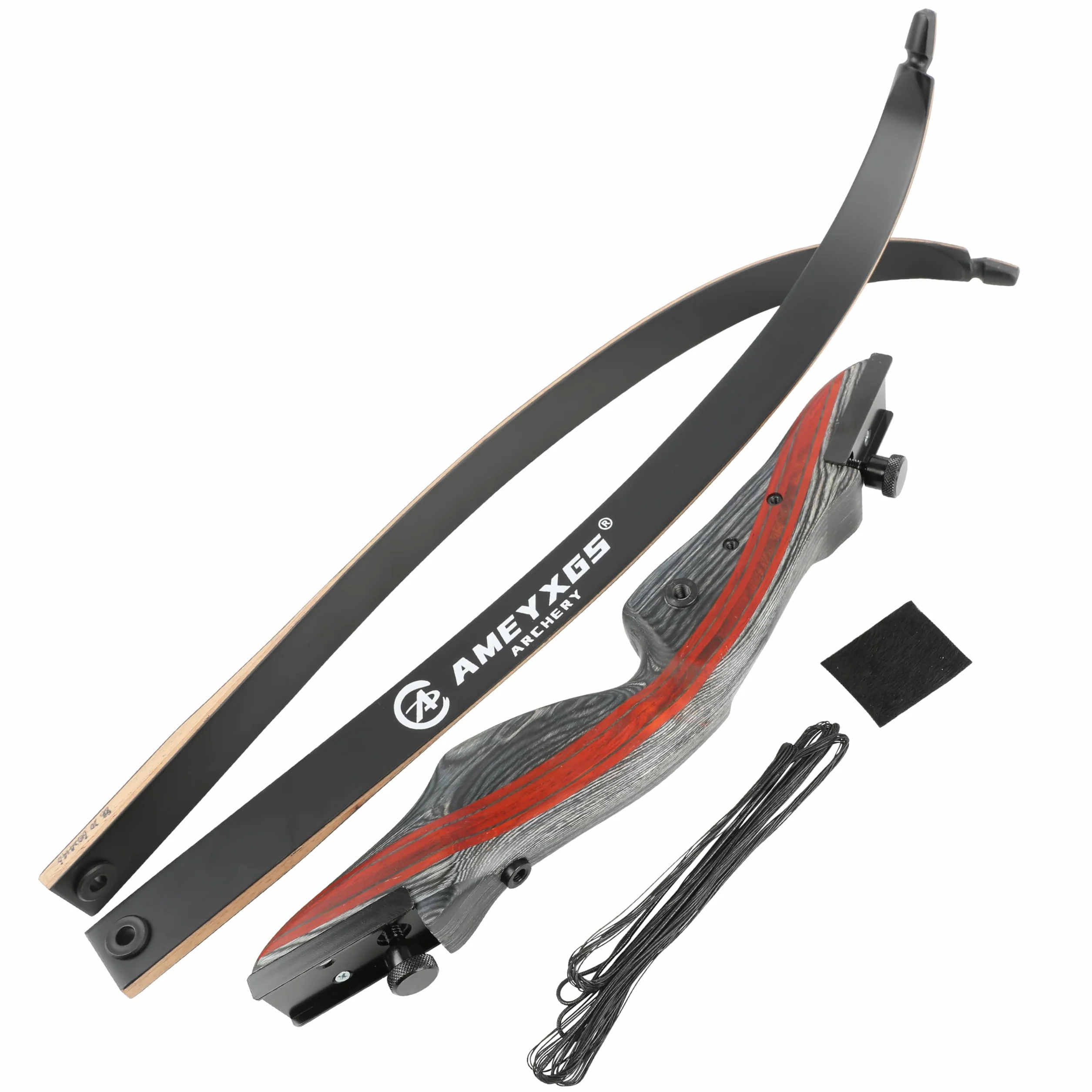 Arc recurve démontable 62" 20-44 LB Chasse Traditionnel Droitier Poignée 17 Pouces Tir à l'arc Plein air