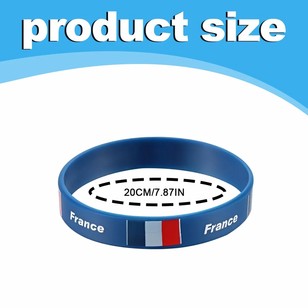 Français Flag Silicone Wristbands Wrist Bands Bracelet Cadeaux De Fête Drapeau Français Inspirant Pièce Maîtresse Chariot Drapeau Monde Football Chaîne À Main Décorations