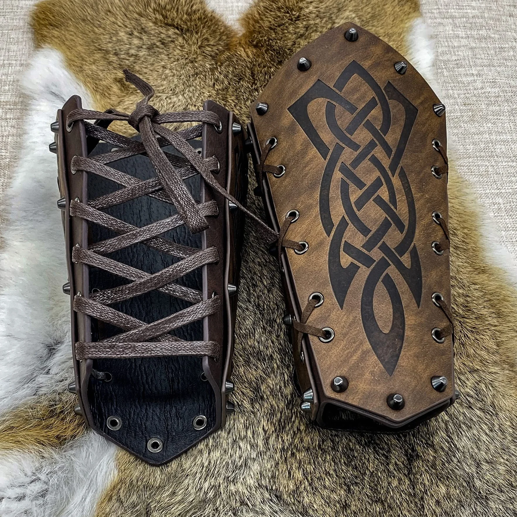 Bracelets Viking pour Homme en Faux Cuir, Protège Bras Médiéval, Accessoires LARP