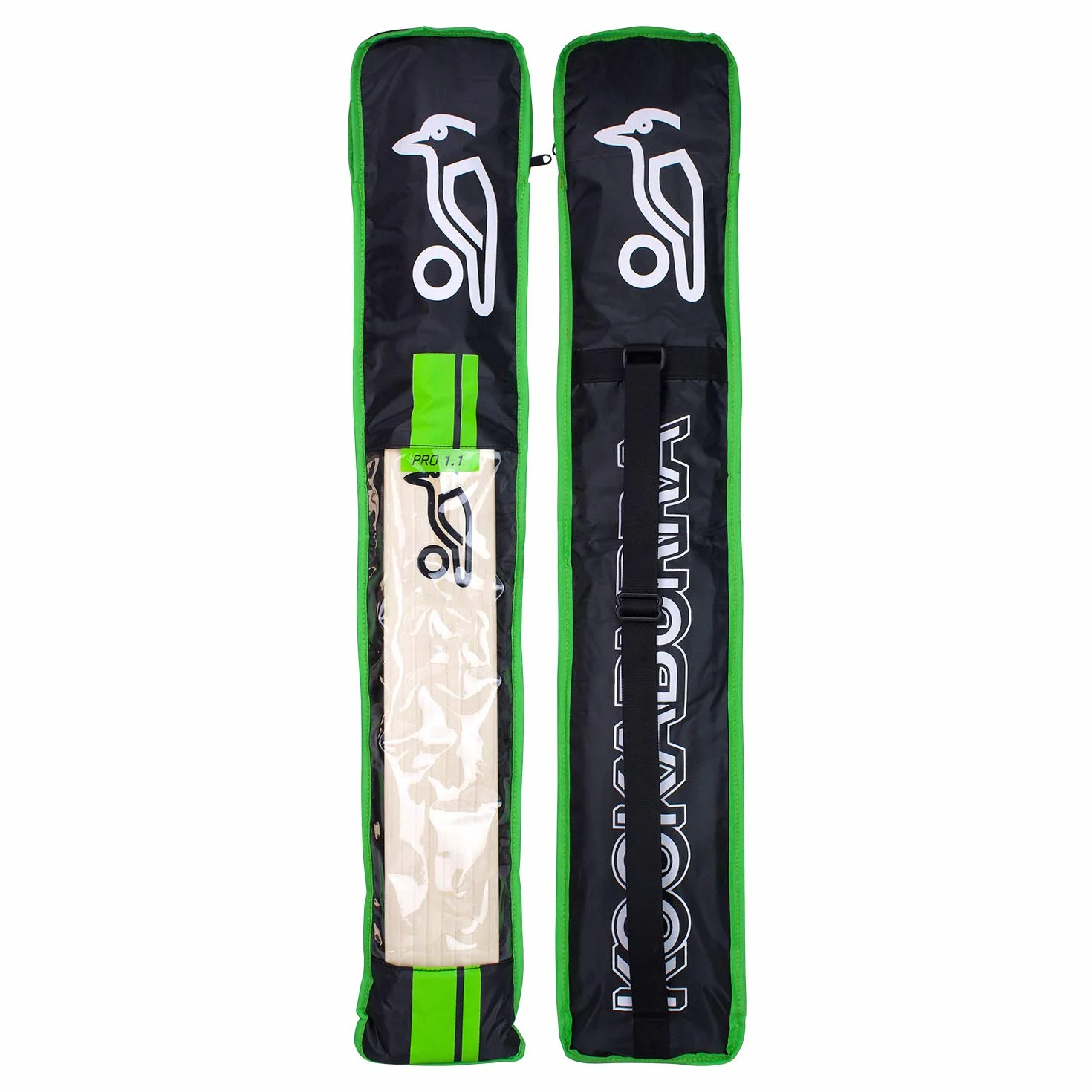 KOOKABURRA Housse pour Batte de Cricket Pro 1.1 - Noir/Vert Citron - Taille Unique