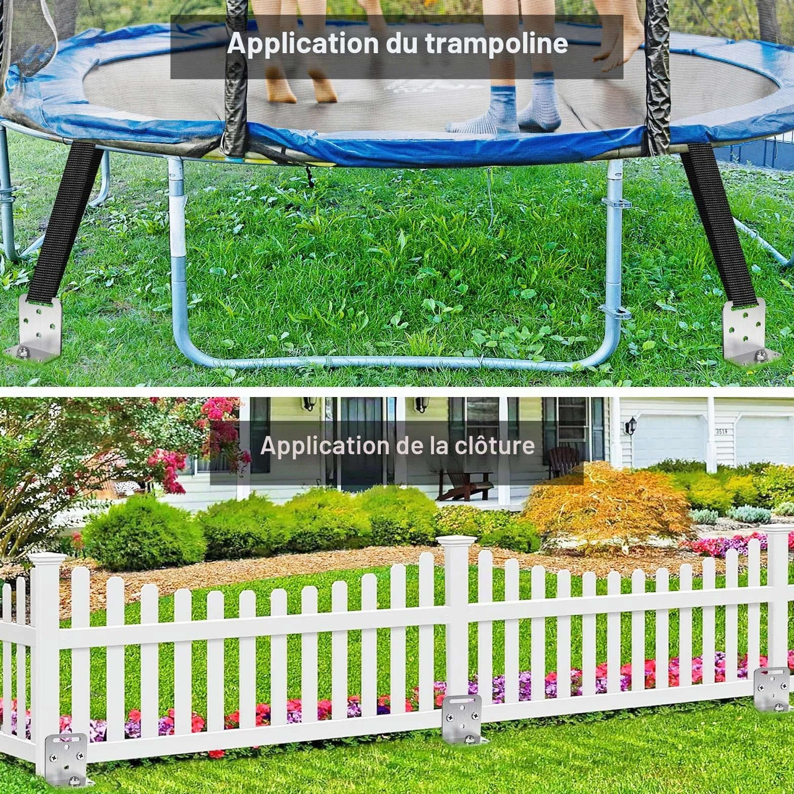 Benelabel Ancrages de Sol 50cm Piquet de Fixation Trampoline 4pcs Robuste 5cm Vent