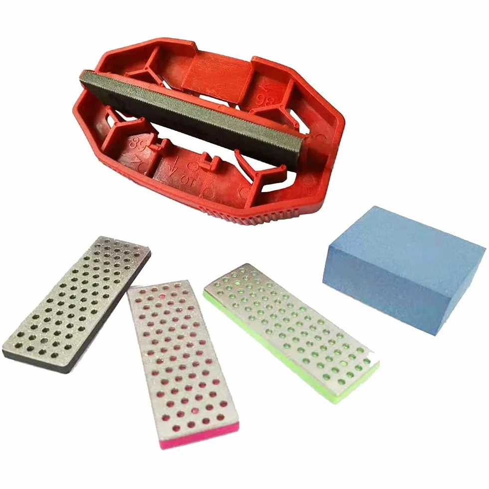 Kit d'affûtage de bord de ski et snowboard - Outil d'angle latéral avec diamants et pierre en caoutchouc