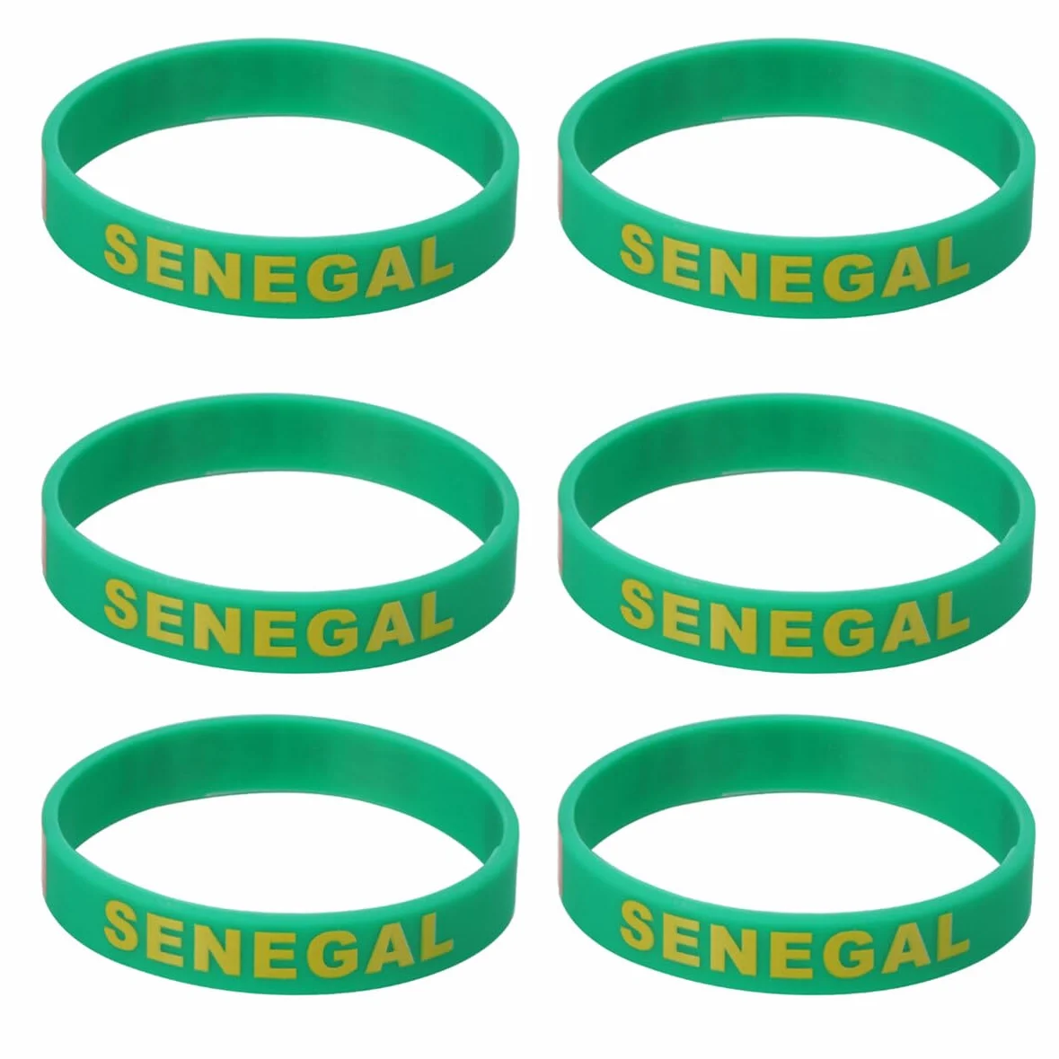 Milisten 6 Pièces Bracelets En Silicone Drapeau Du Sénégal Bracelet De Sport En Caoutchouc